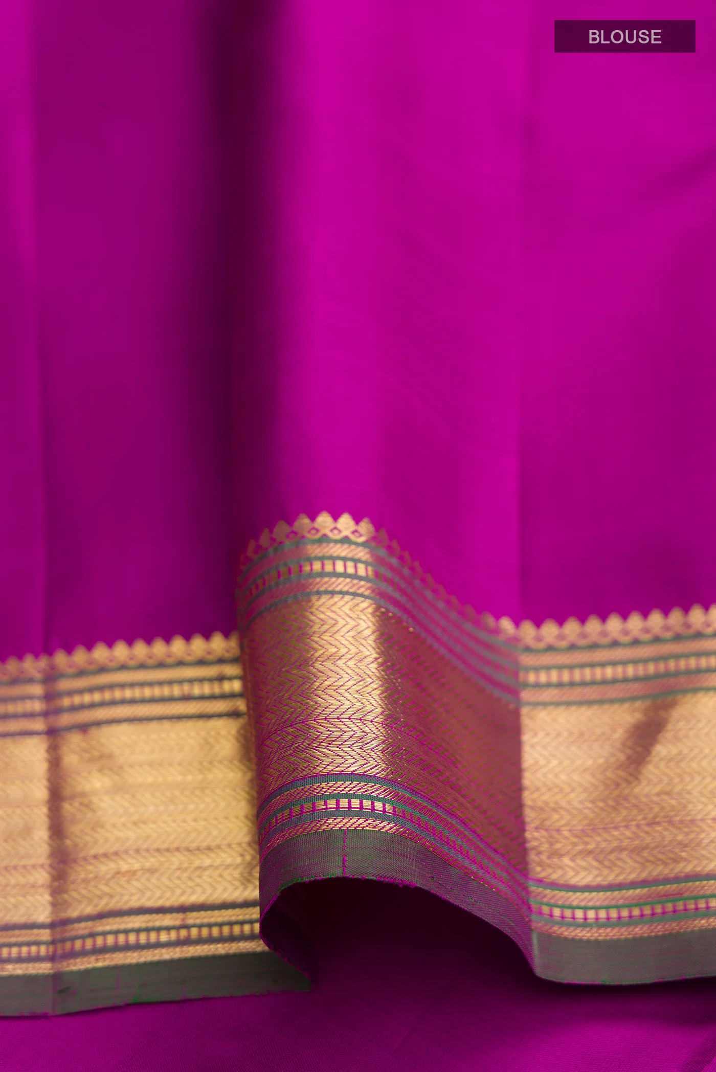 Green Kanchipuram Silk Saree - Image 5