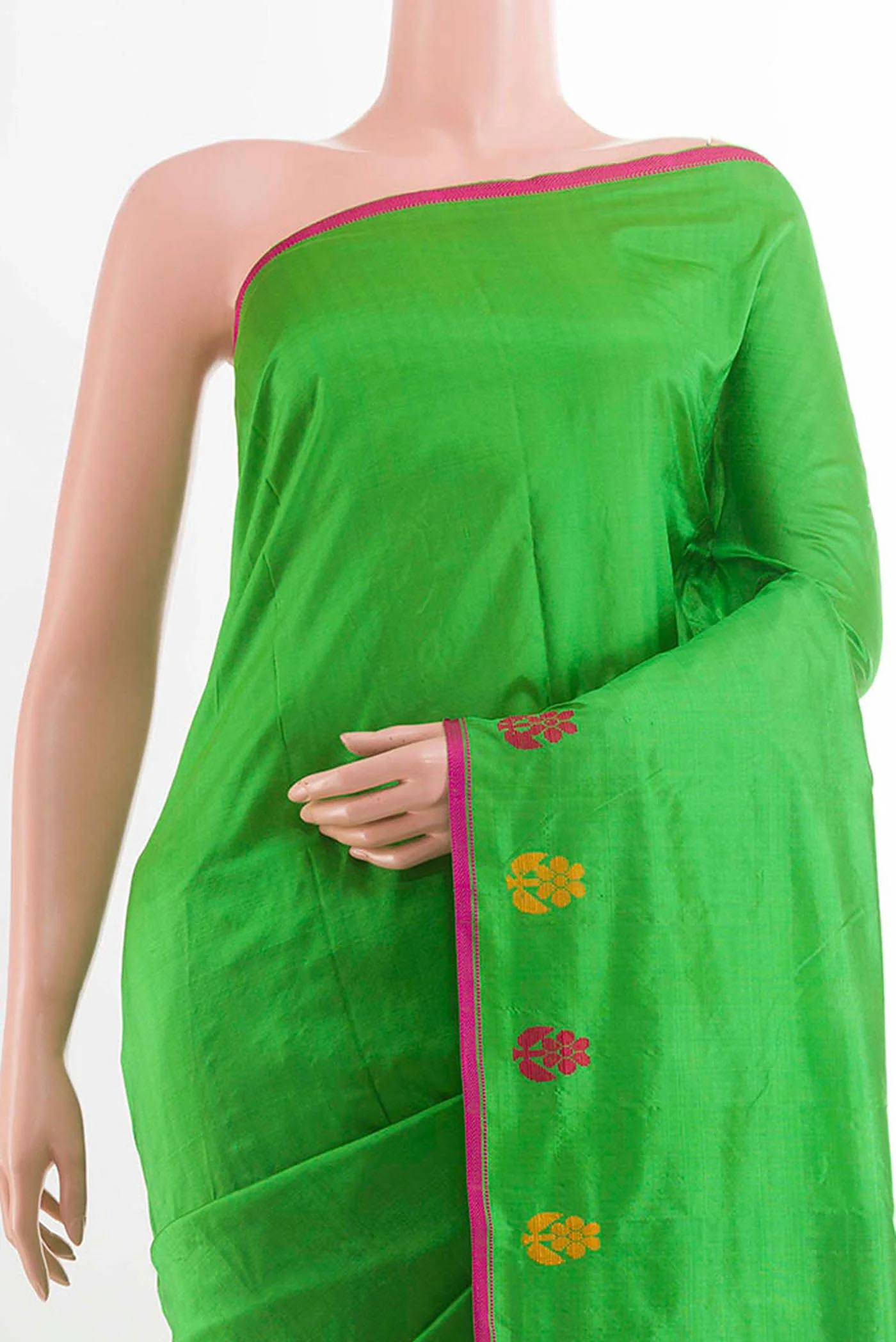 Green Kanchipuram Silk Saree - Image 2