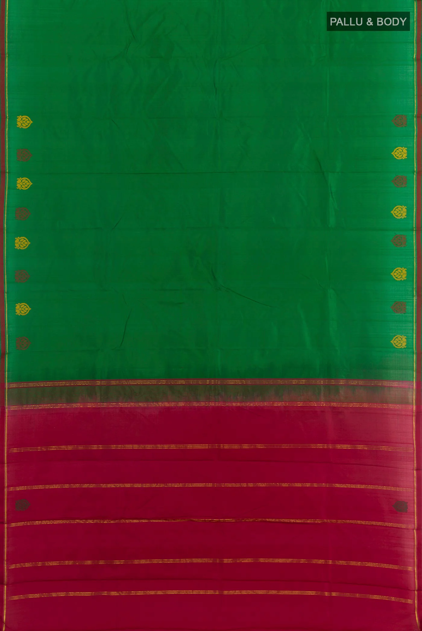 Green Kanchipuram Silk Saree - Image 3