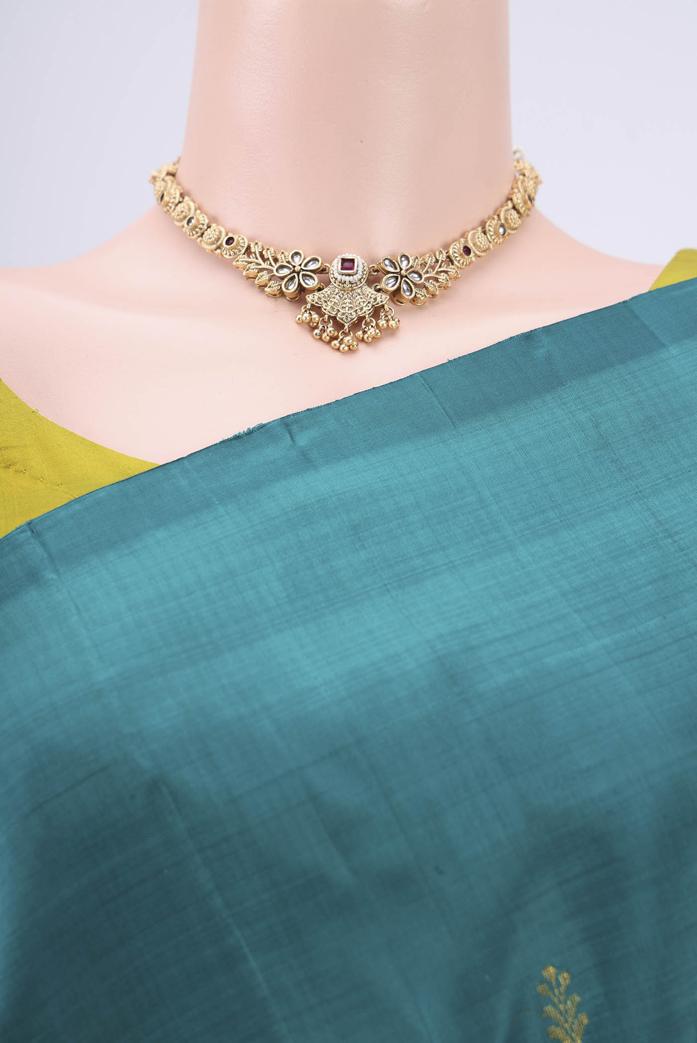 Blue Kanchipuram Silk Saree - Image 2