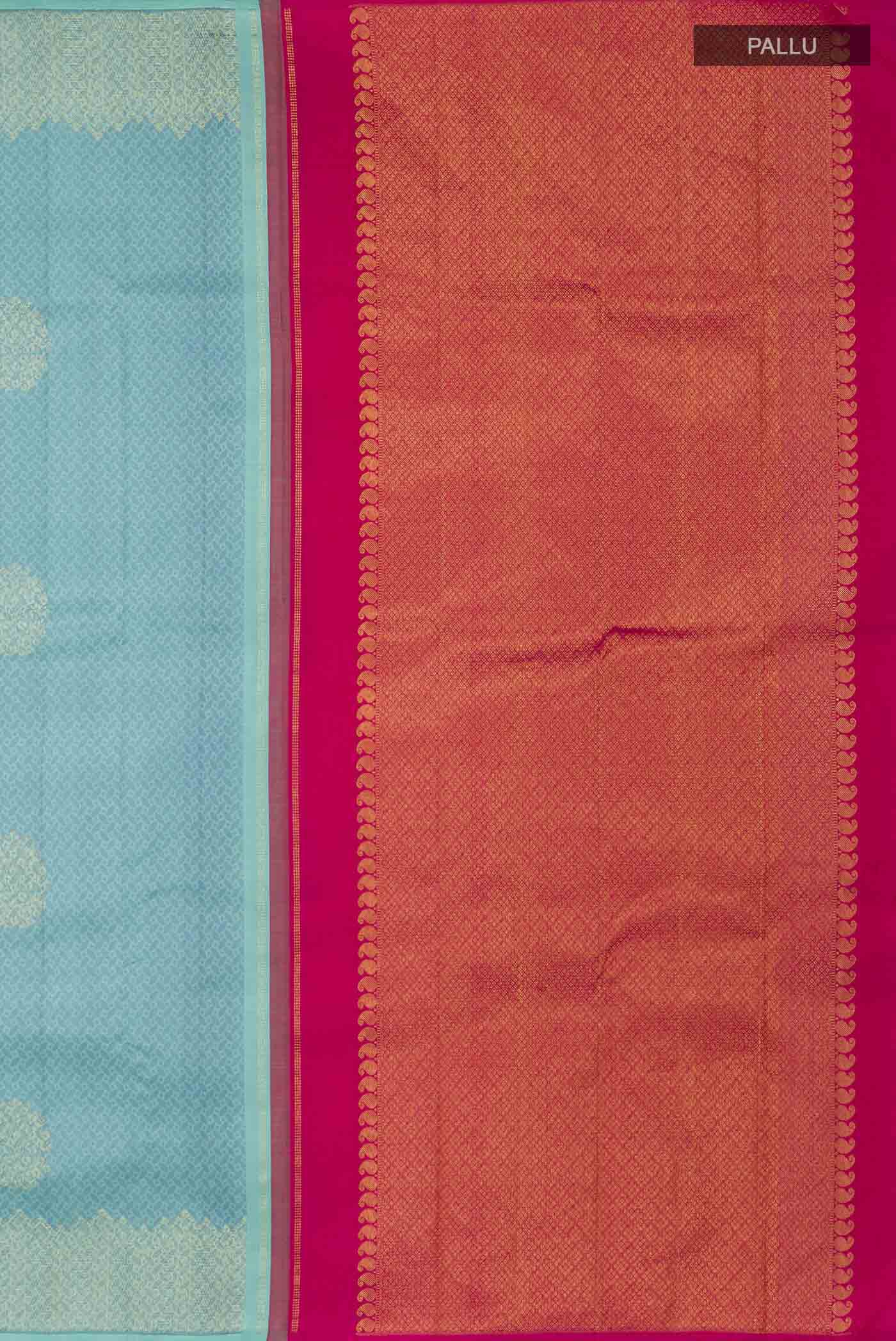 Light Blue Kanjivaram Silk Saree - Image 7