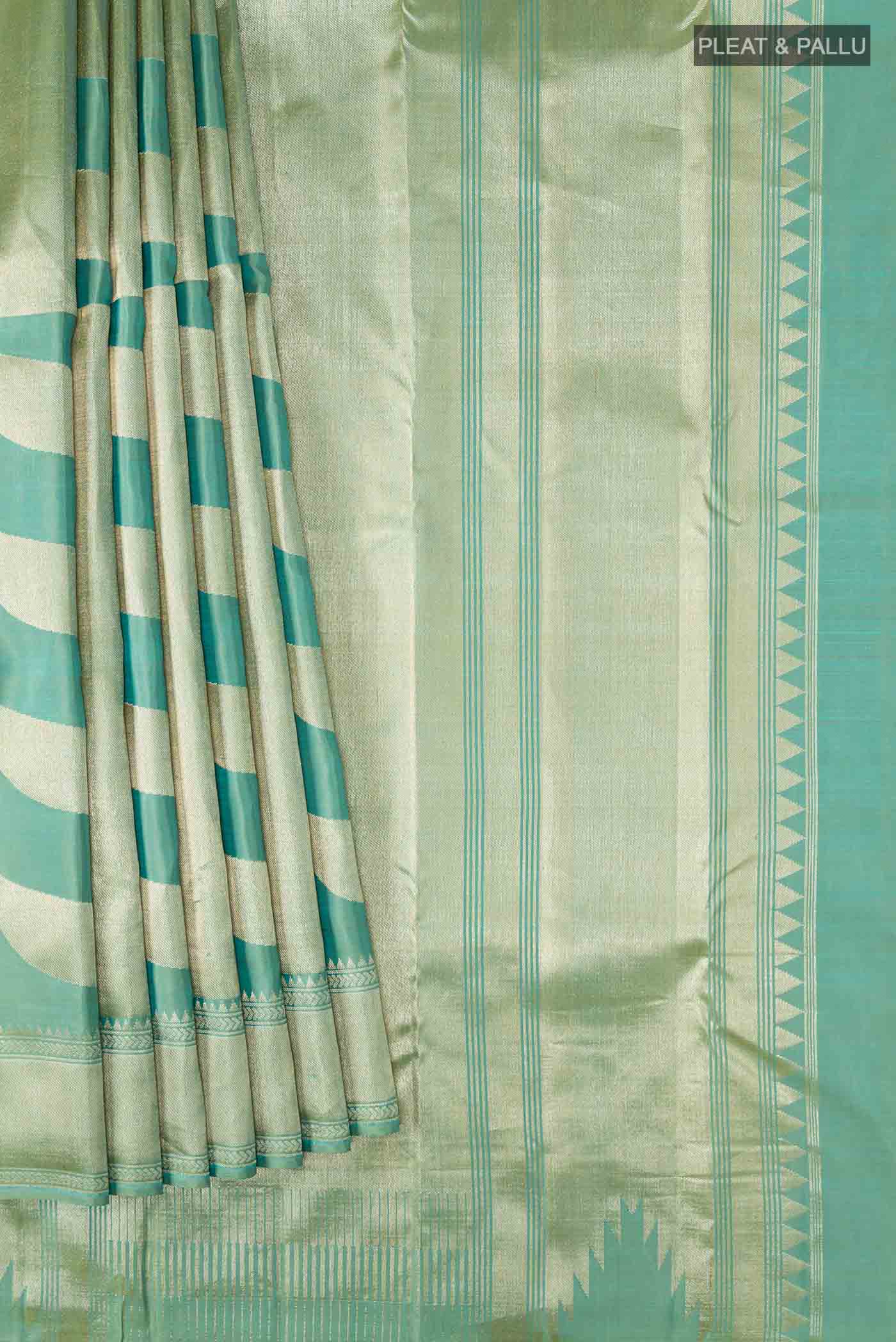 Green Kanchipuram Silk Saree - Image 4