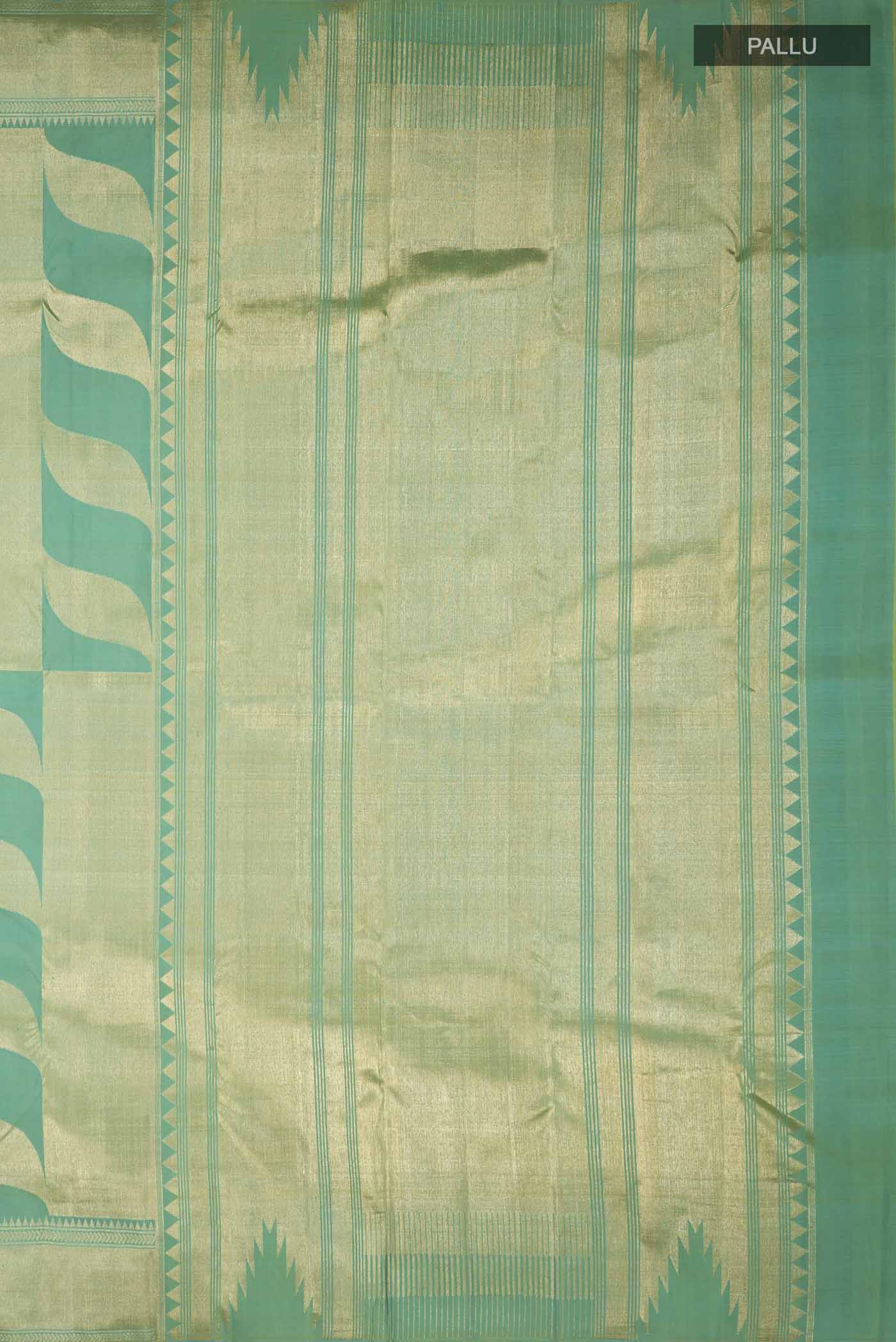 Green Kanchipuram Silk Saree - Image 7