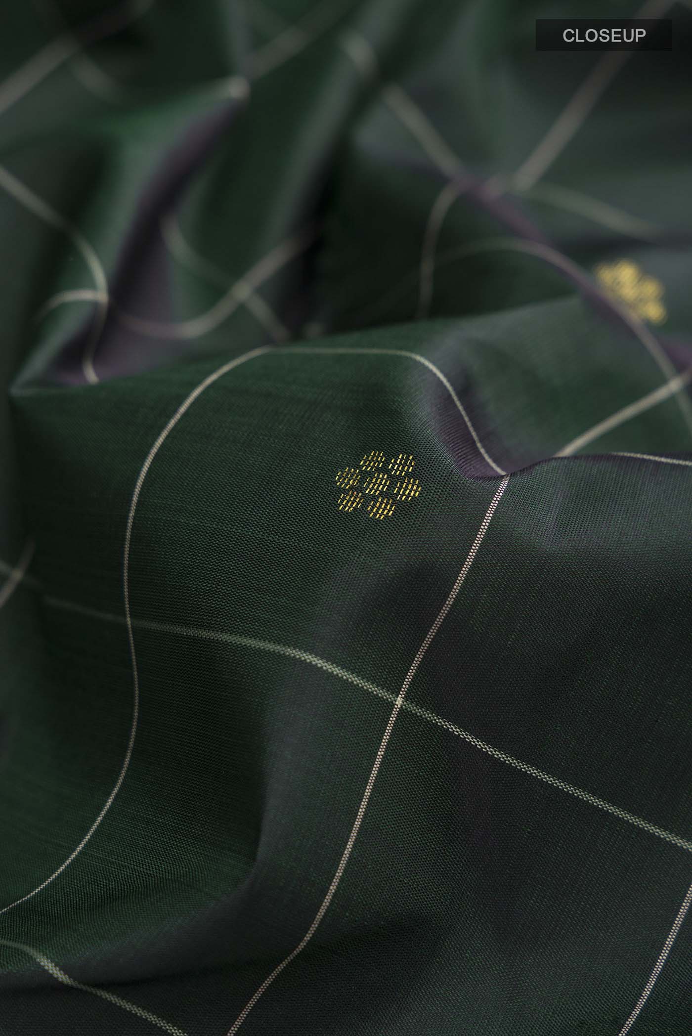Green Kanchipuram Silk Saree - Image 2