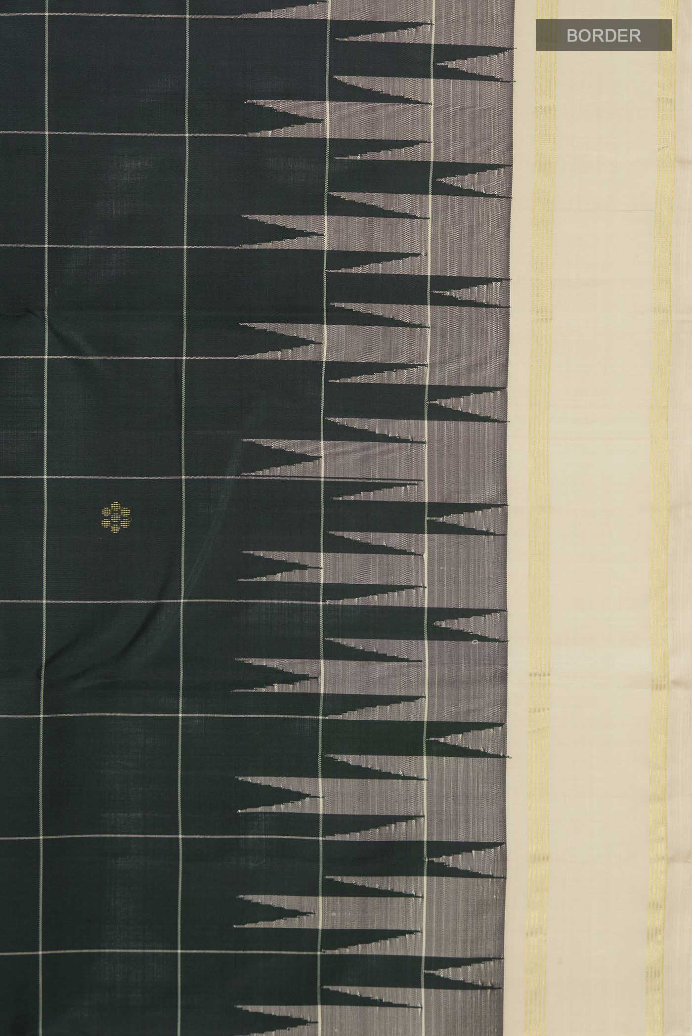 Green Kanchipuram Silk Saree - Image 3