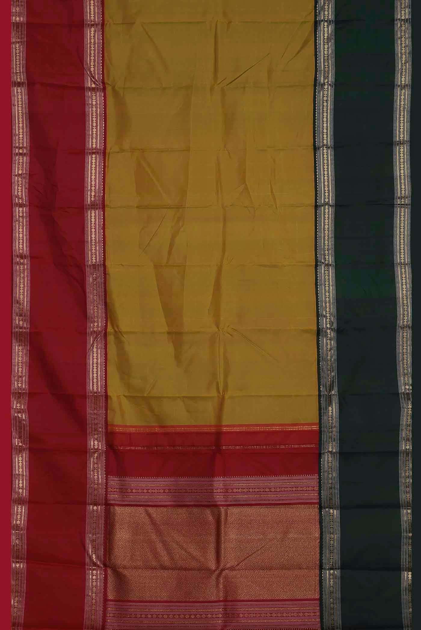Green Kanchipuram Silk Saree - Image 4