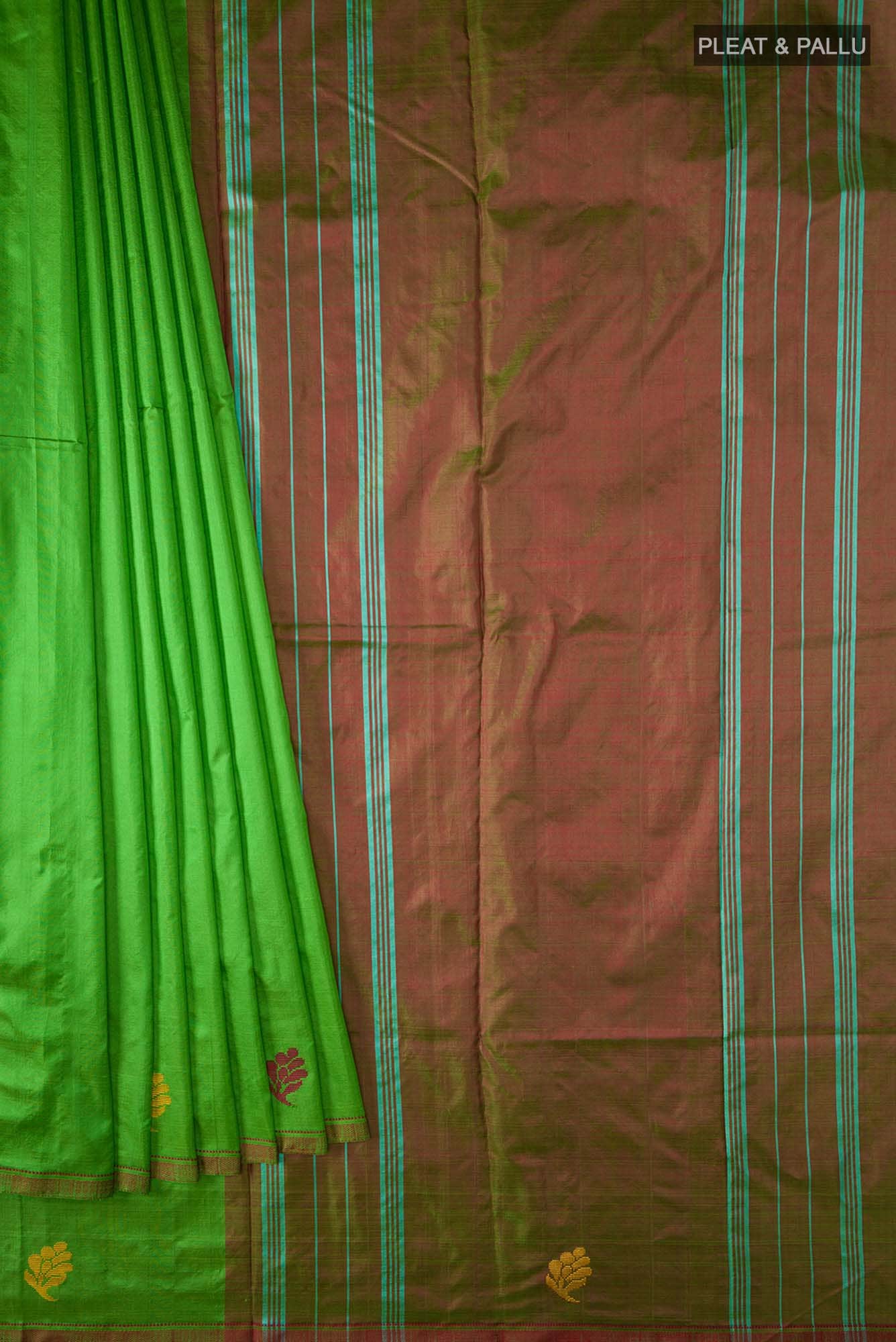 Green Kanchipuram Silk Saree - Image 2