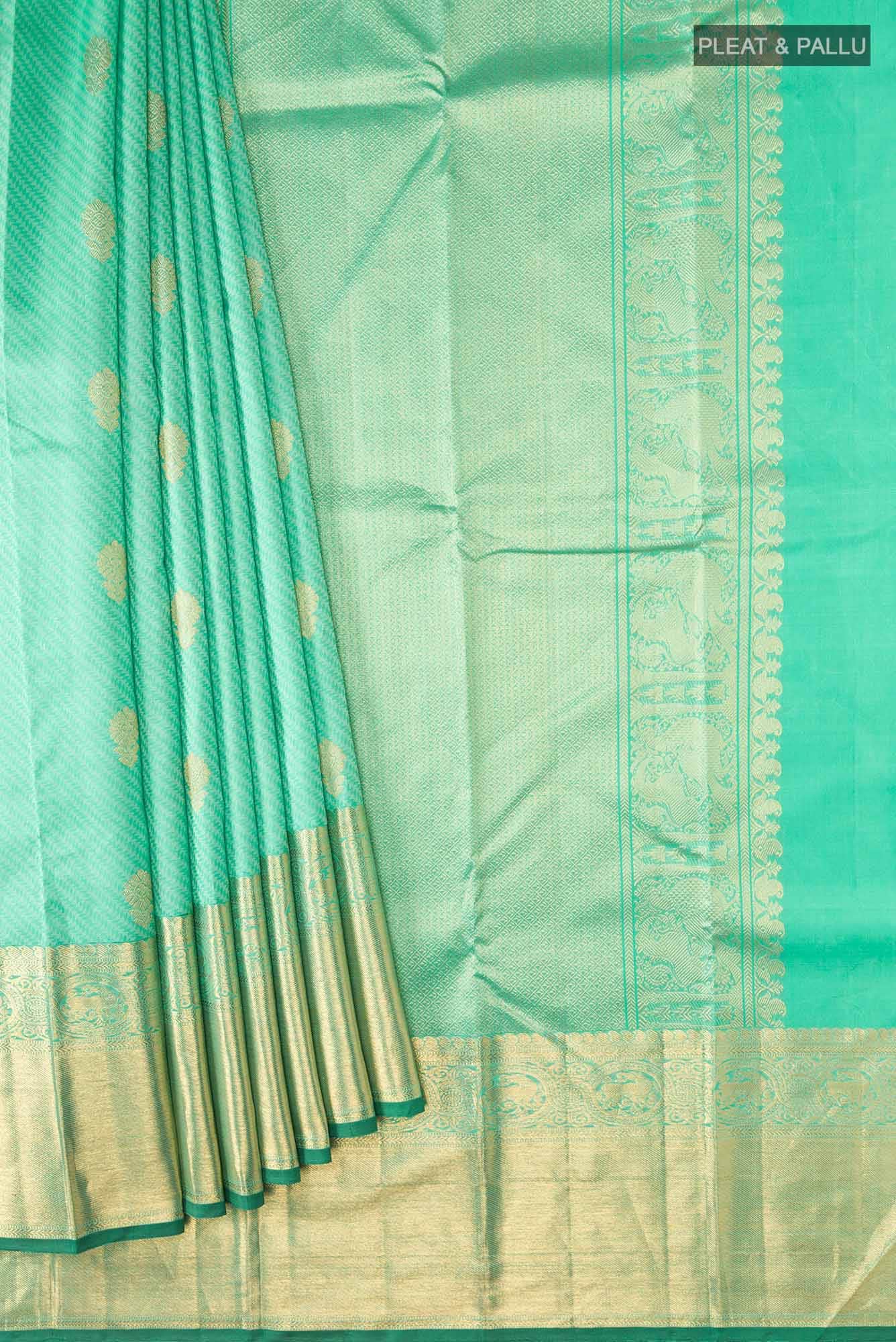 Green Kanjivaram Silk Saree - Image 2