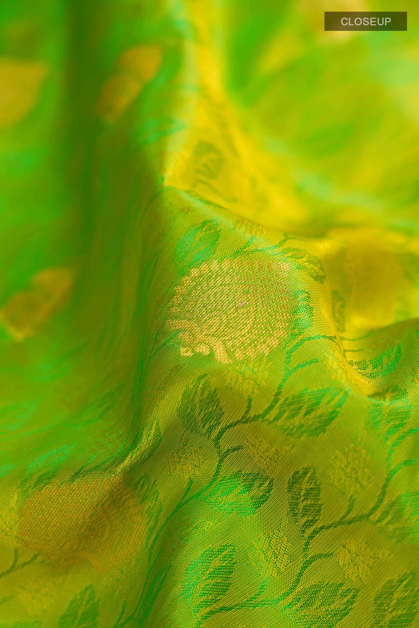 Green Kanchipuram Silk Saree - Image 3