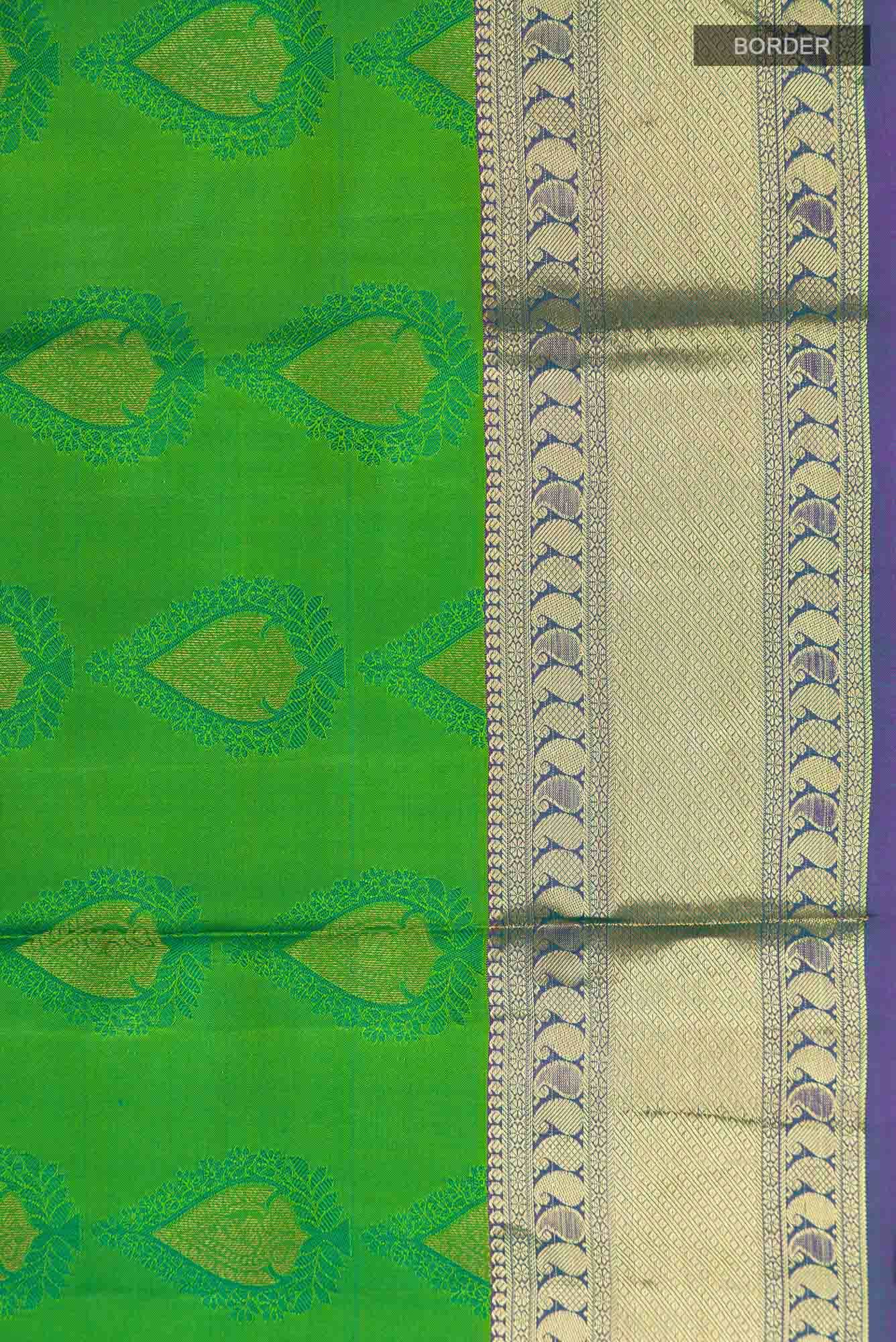 Green Kanchipuram Silk Saree - Image 5