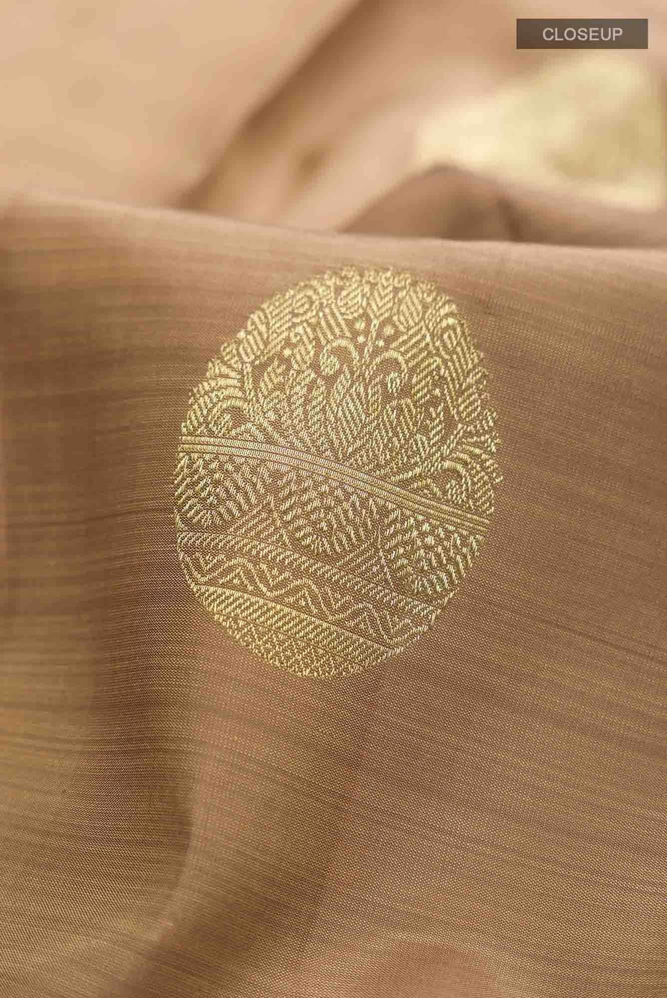 Beige Kanchipuram Silk Saree - Image 3