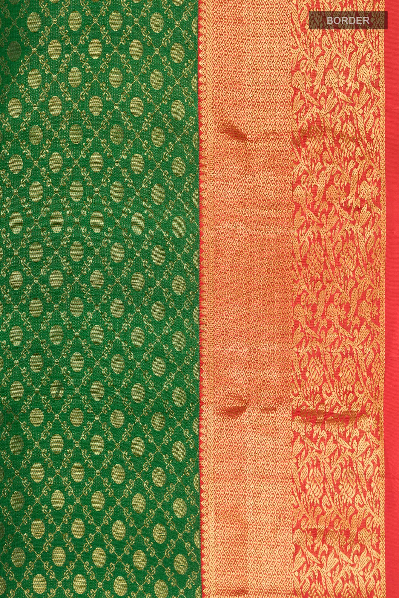 Green Kanchipuram Silk Saree - Image 5