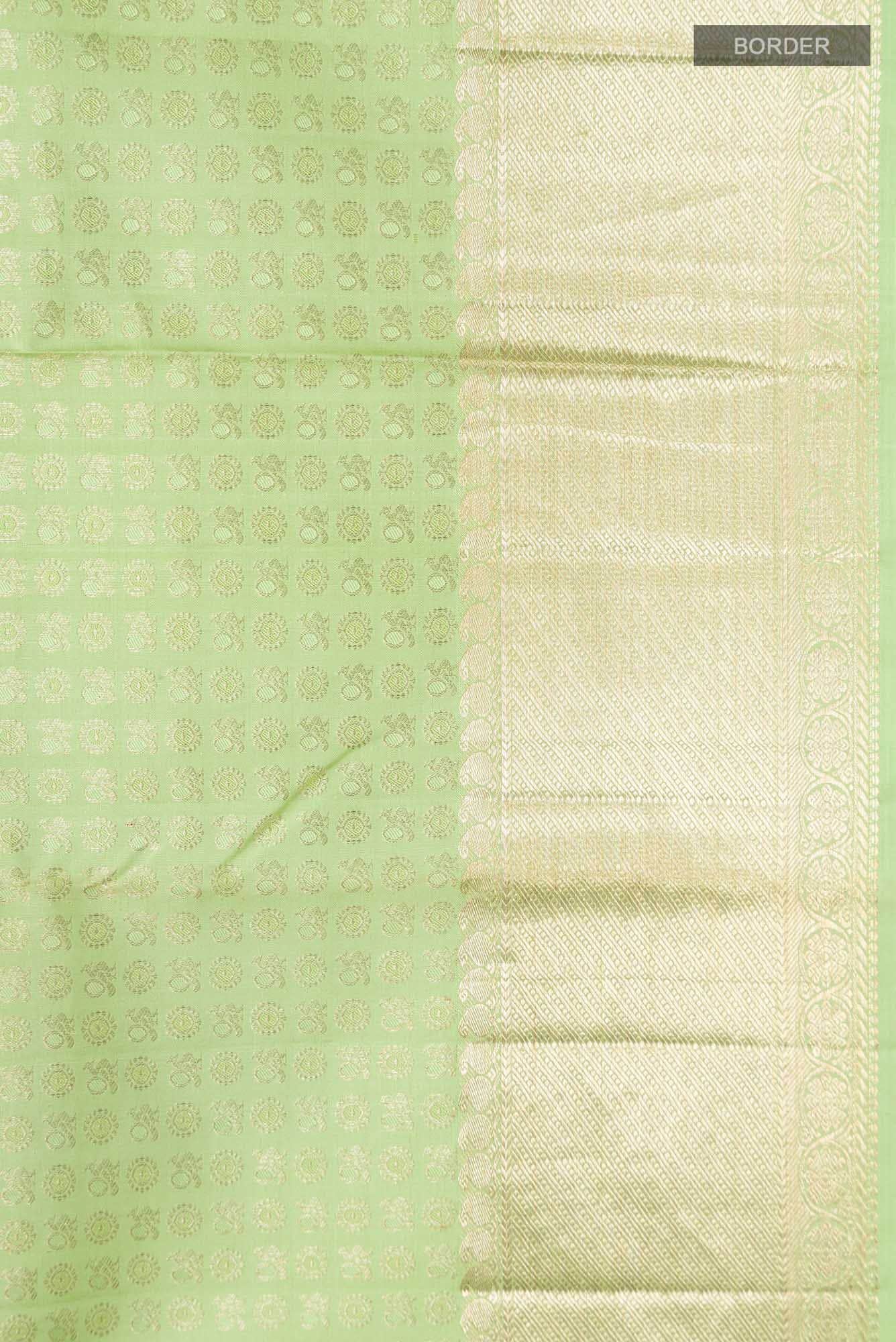 Pista Green Kanjivaram Silk Saree - Image 6