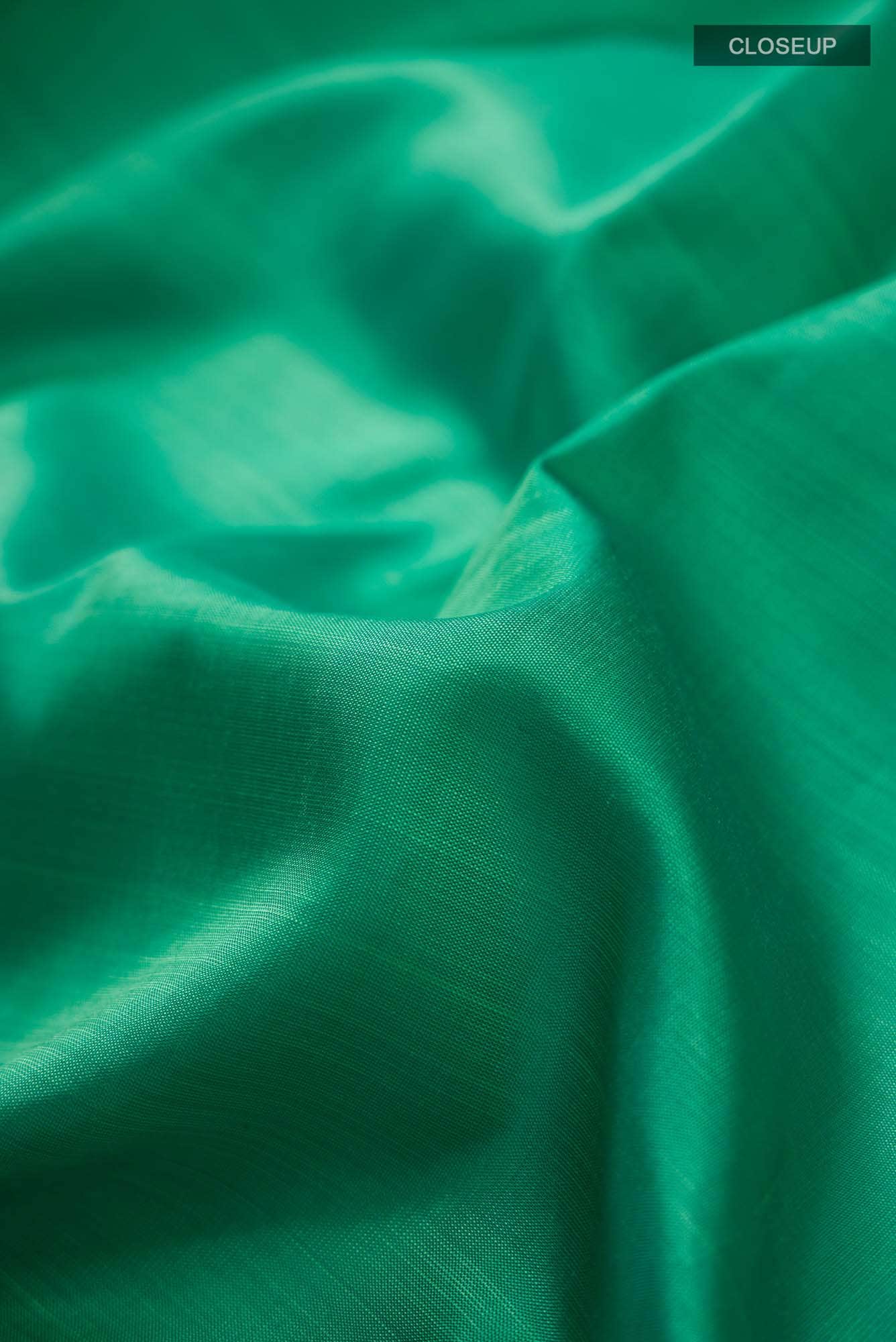 Pure Silk Pure Zari Green Kanjivaram Saree - Image 3