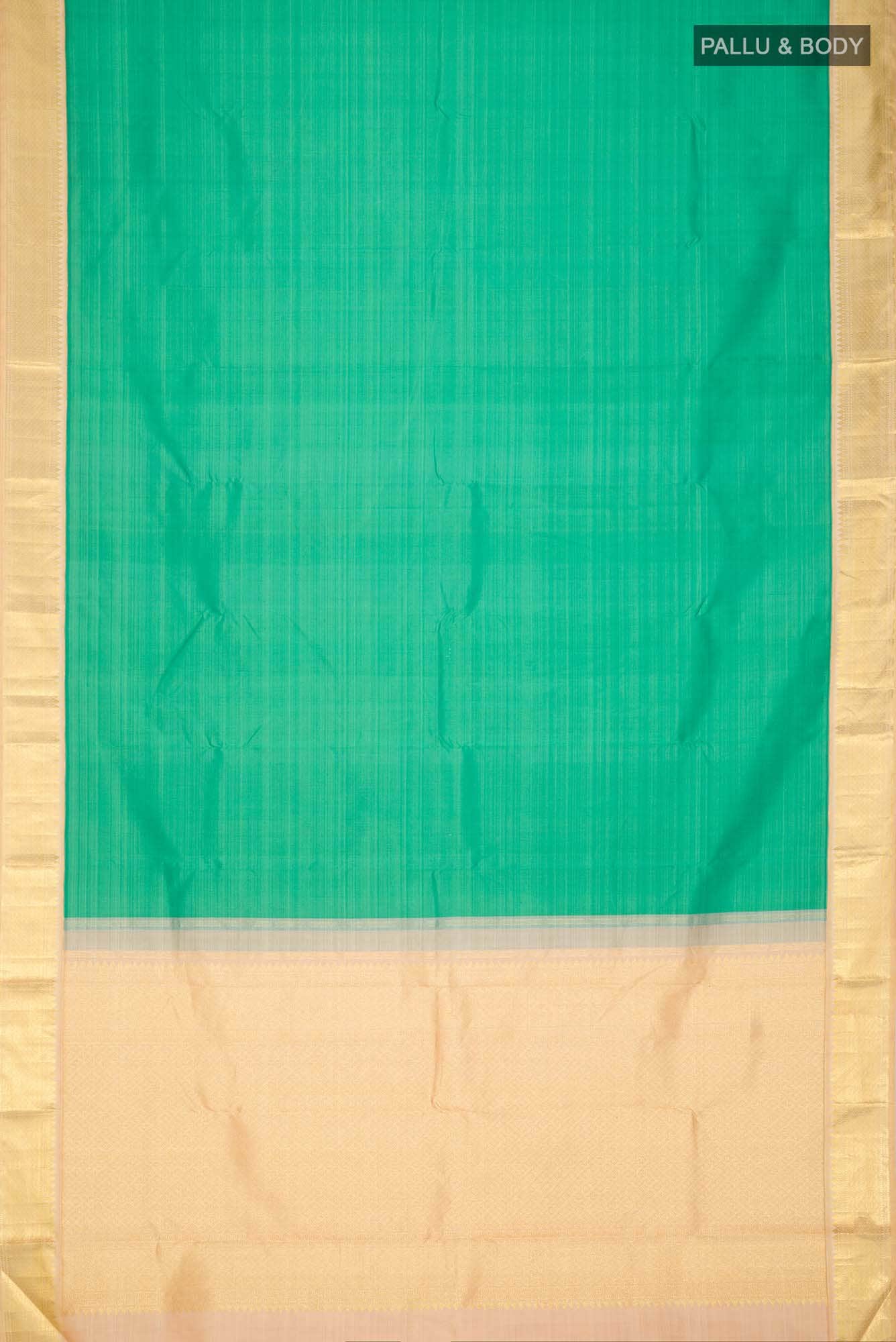 Pure Silk Pure Zari Green Kanjivaram Saree - Image 4