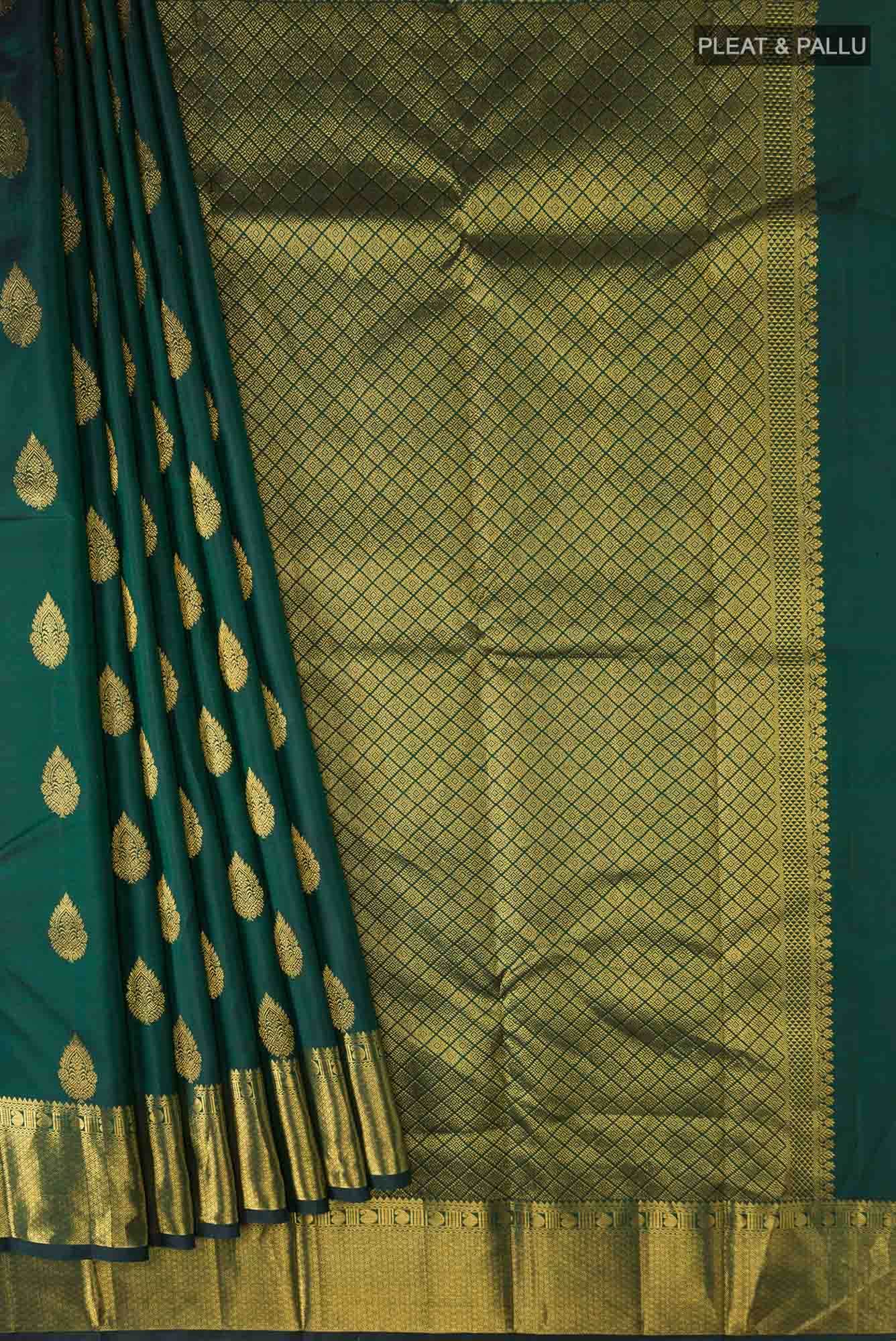 Green Kanjivaram Silk Saree - Image 2