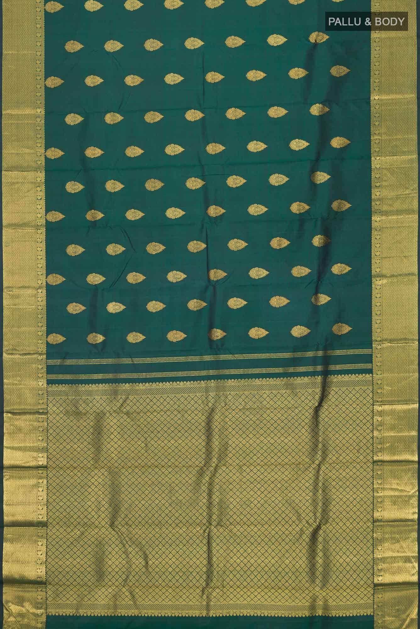 Green Kanjivaram Silk Saree - Image 4