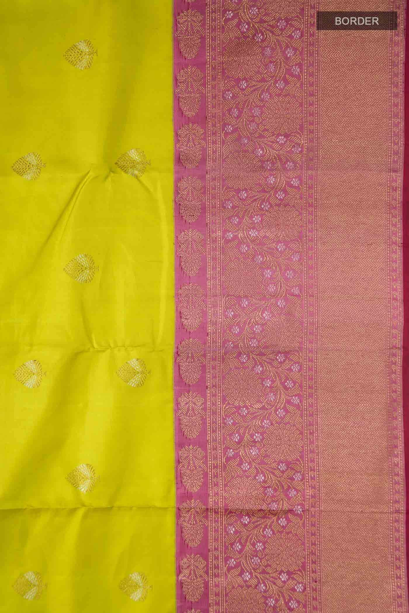 Pure Silk Pure Zari Green Kanjivaram Saree - Image 6