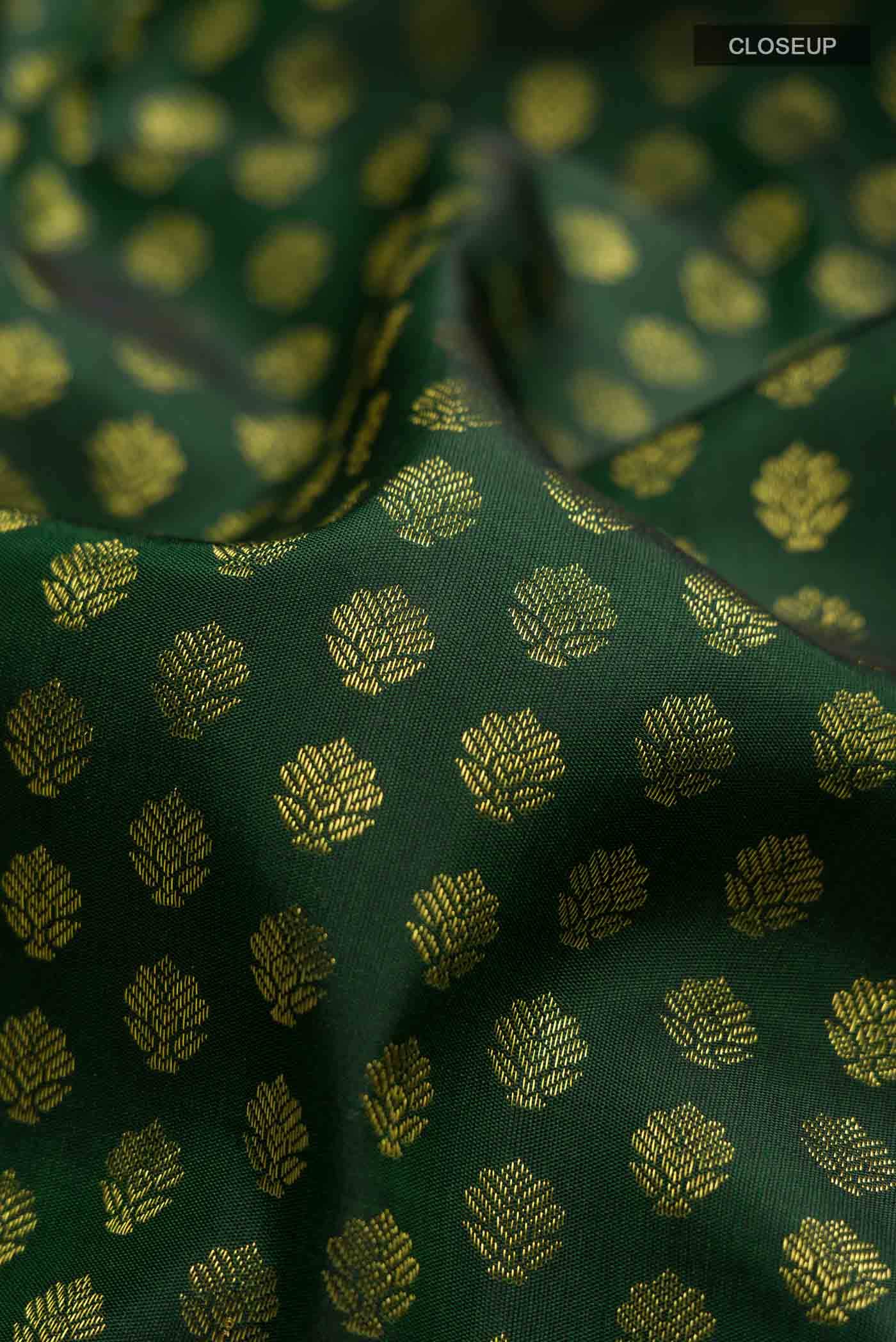 Green Kanchipuram Silk Saree - Image 3