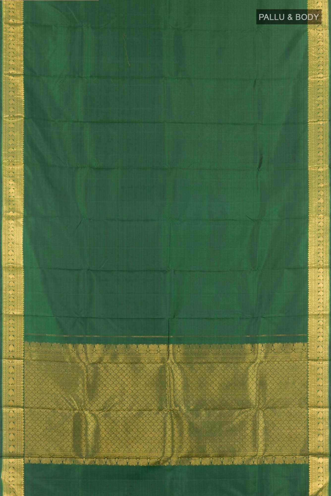 Green Kanchipuram Silk Saree - Image 4