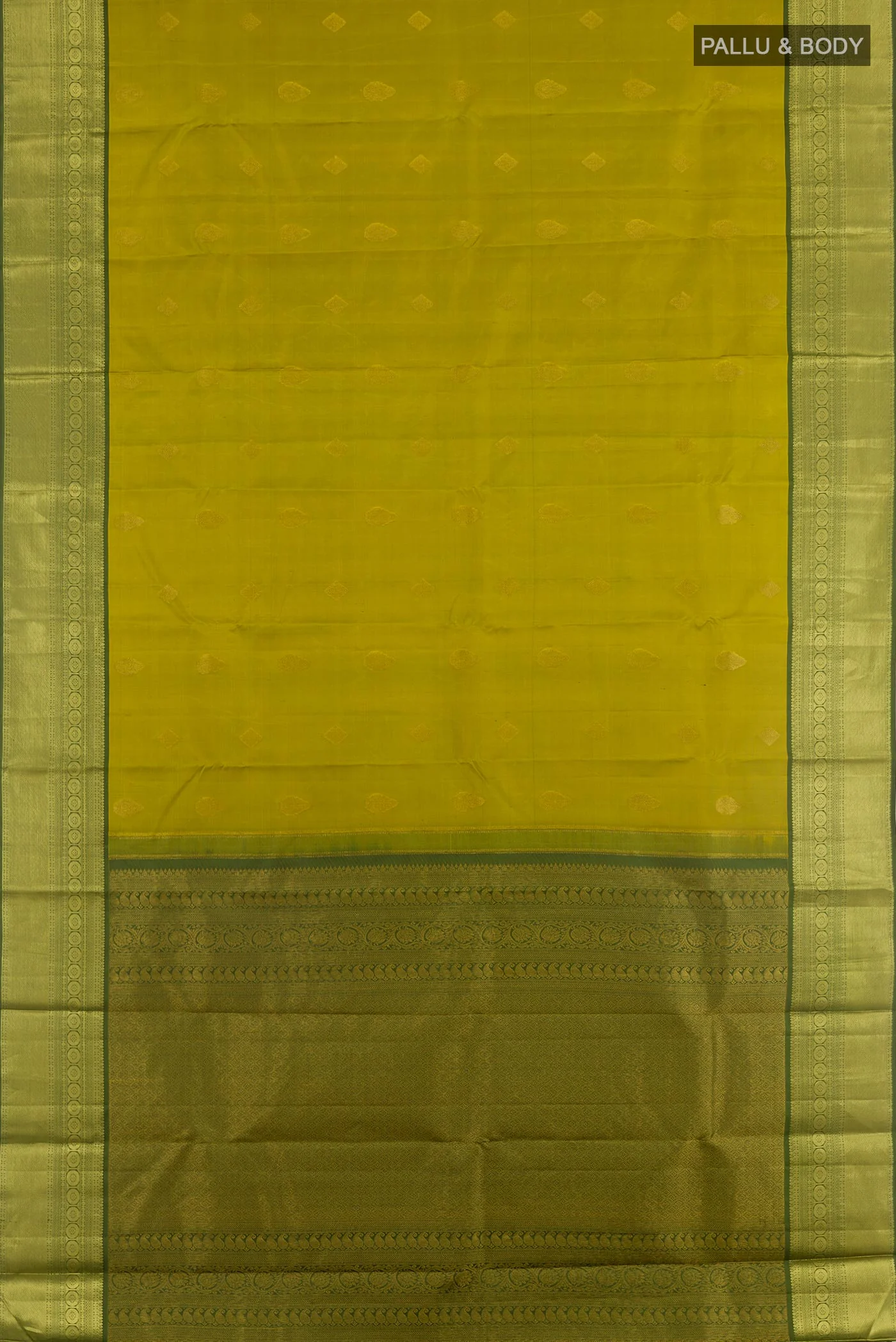 Green Kanchipuram Silk Saree - Image 3
