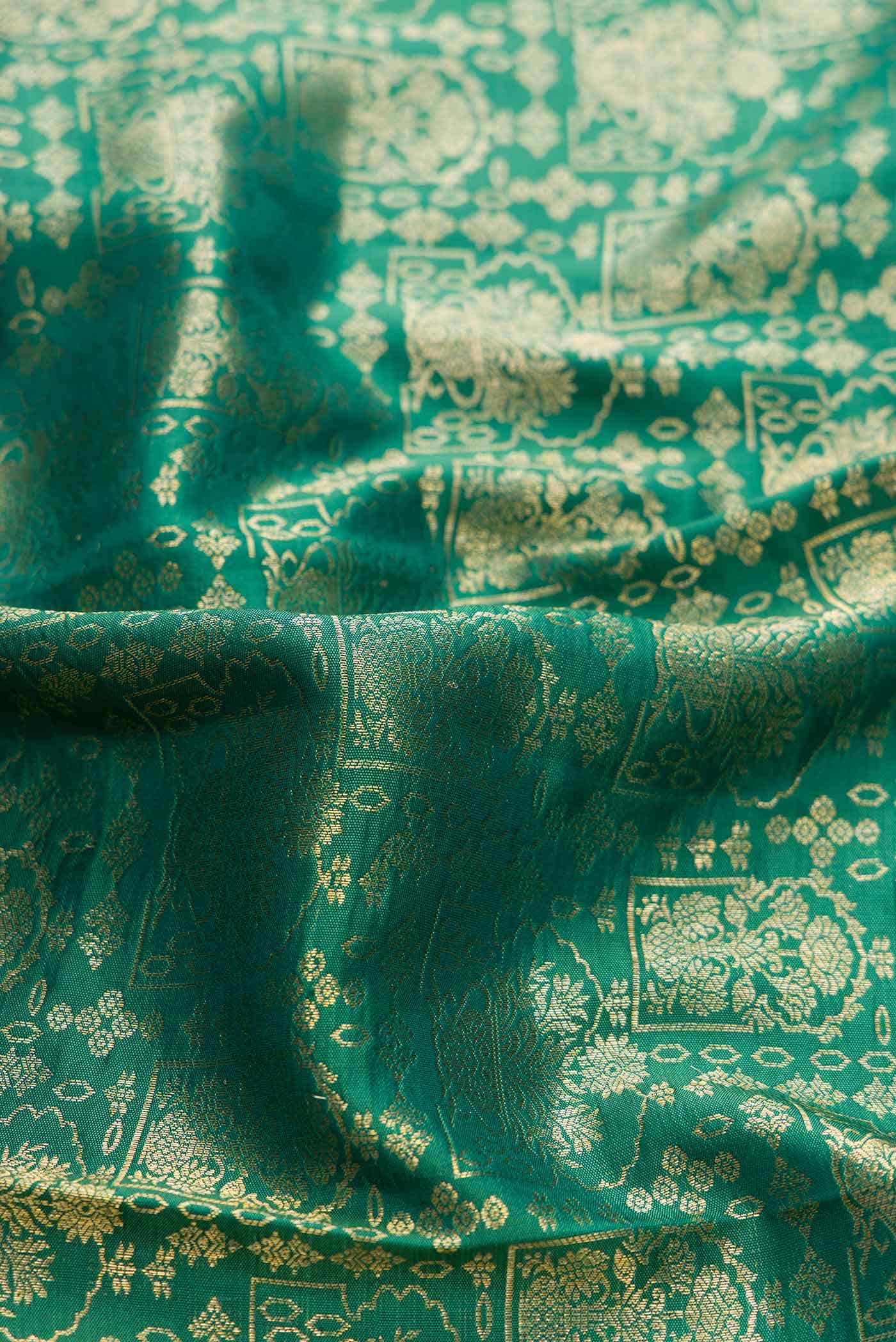 Green Kanchipuram Silk Saree - Image 3