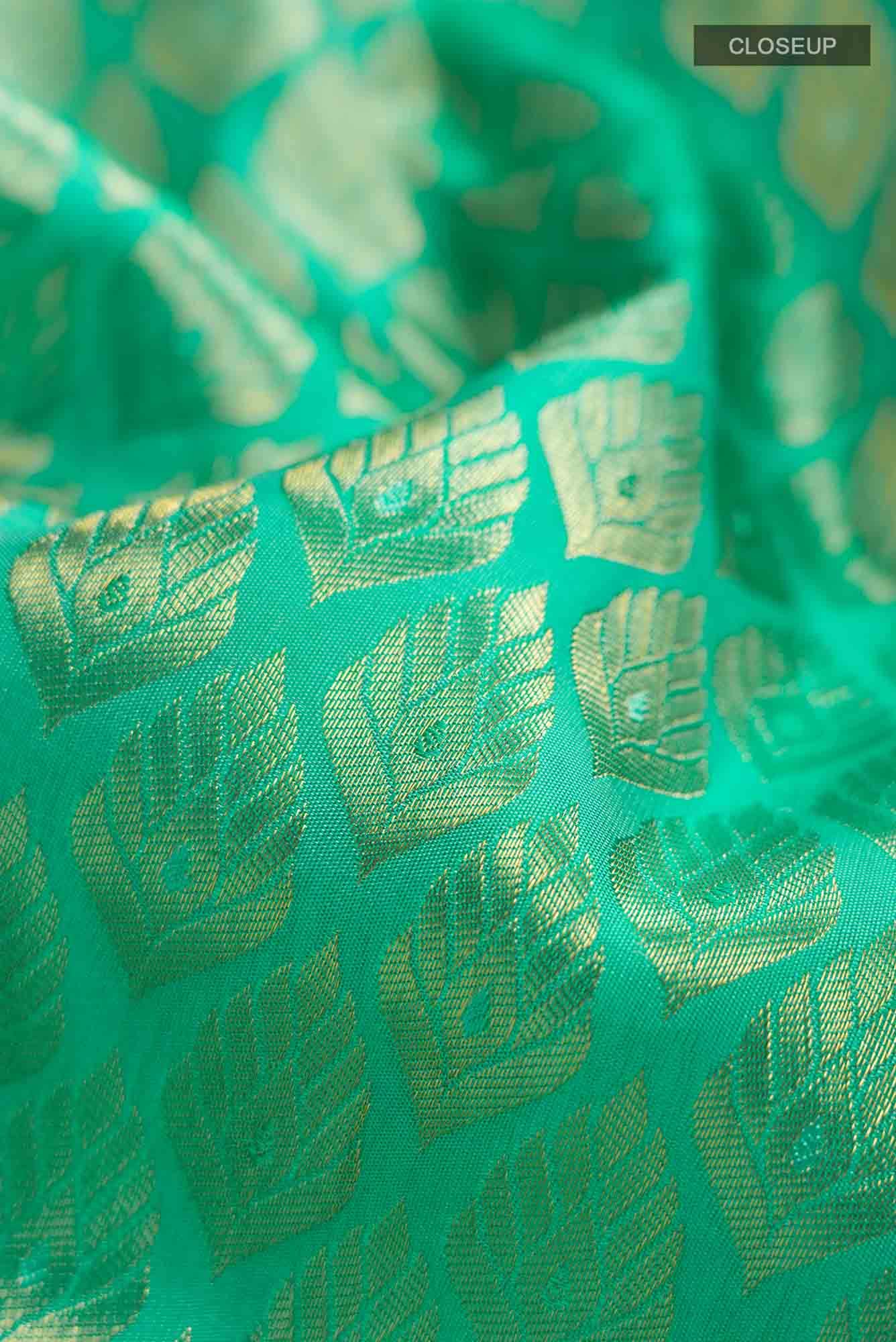 Green Kanjivaram Silk Saree - Image 3