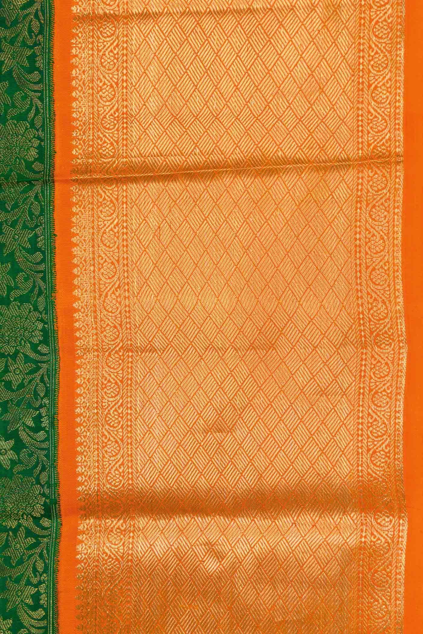 Green Kanchipuram Silk Saree - Image 6