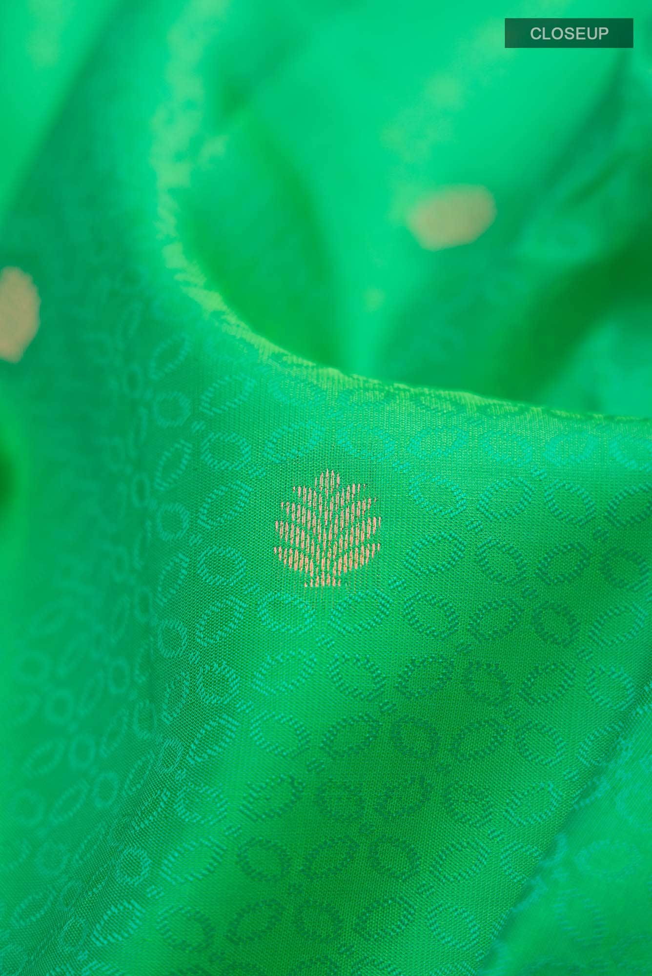 Green Kanchipuram Silk Saree - Image 3