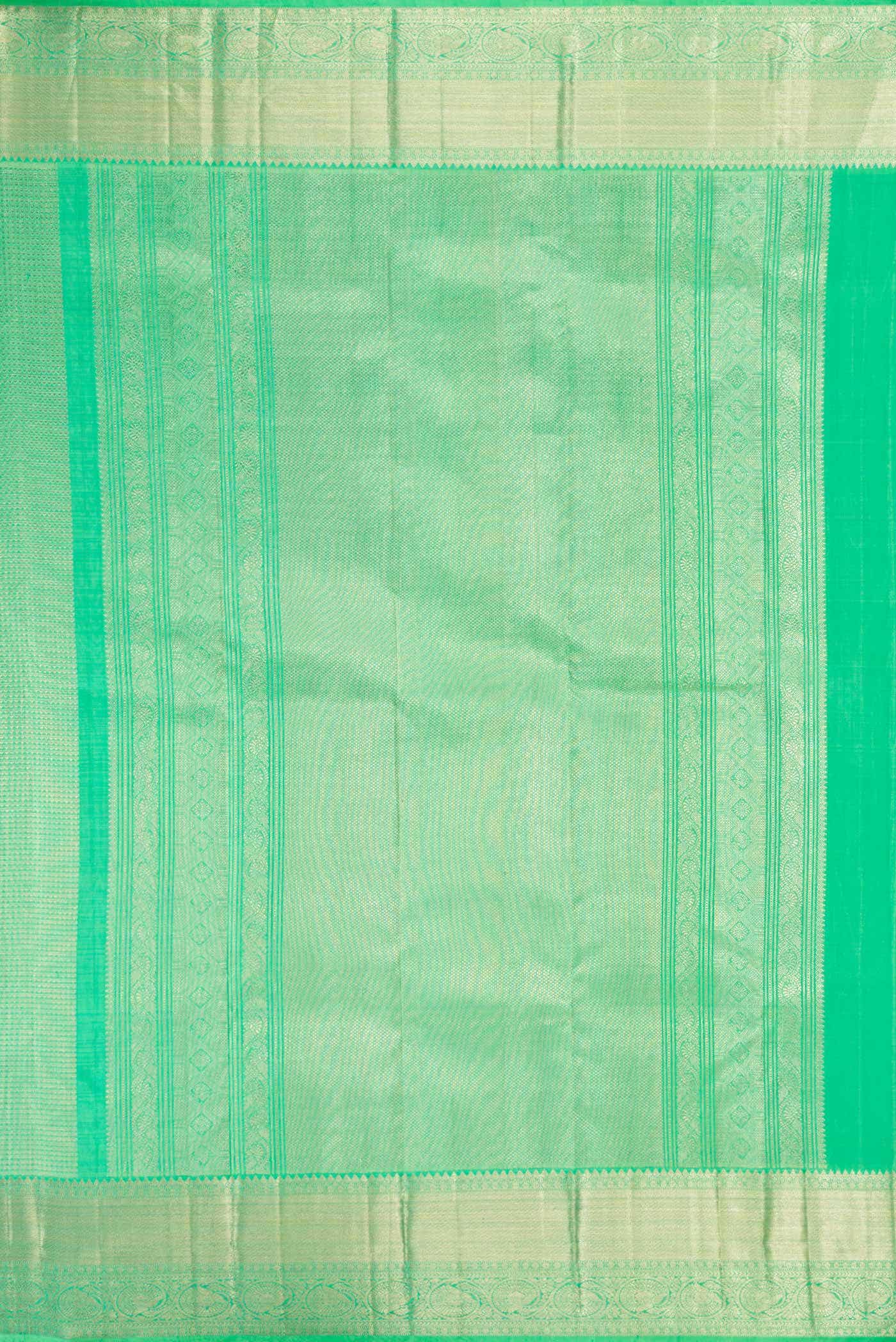 Green Kanchipuram Silk Saree - Image 5