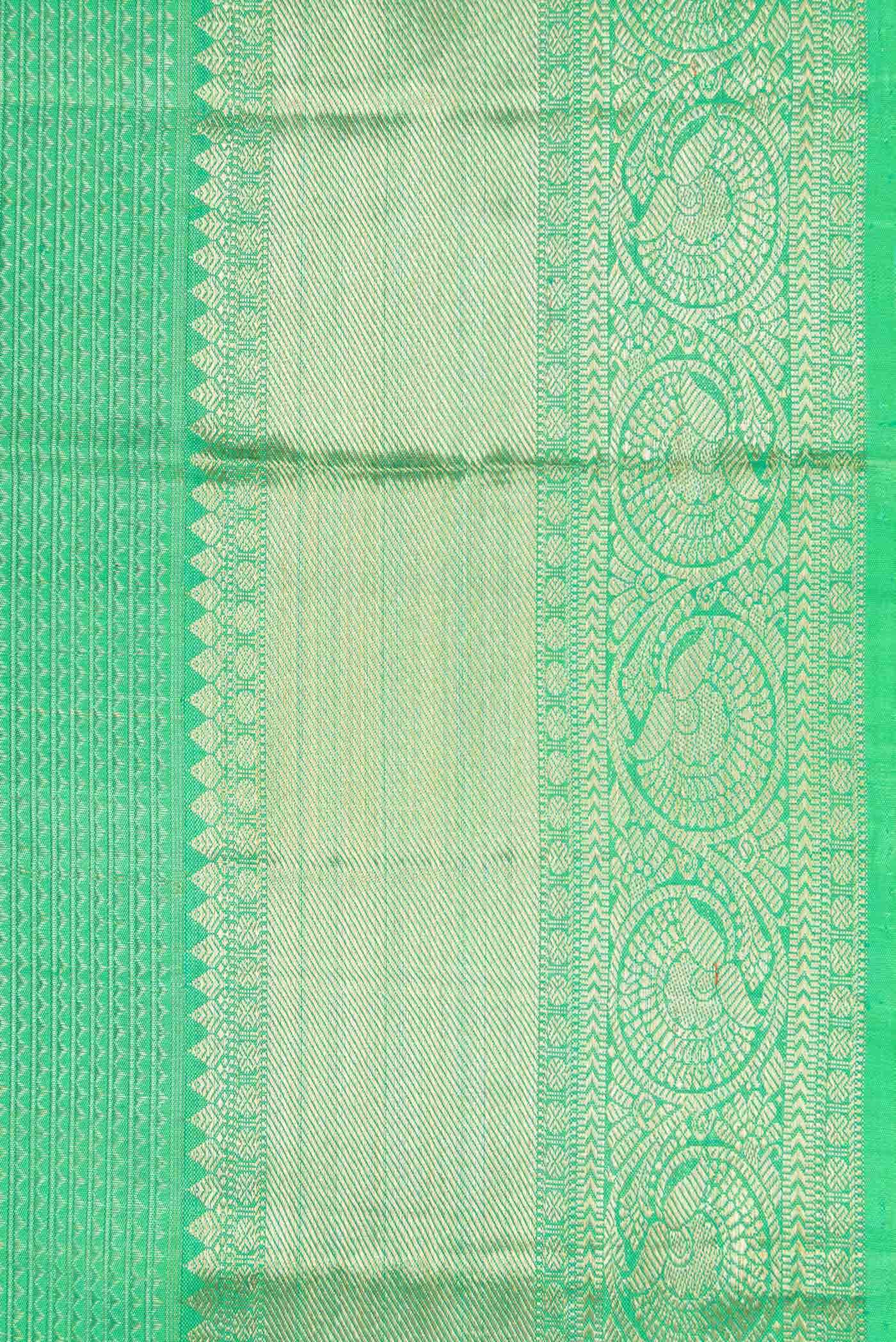 Green Kanchipuram Silk Saree - Image 6