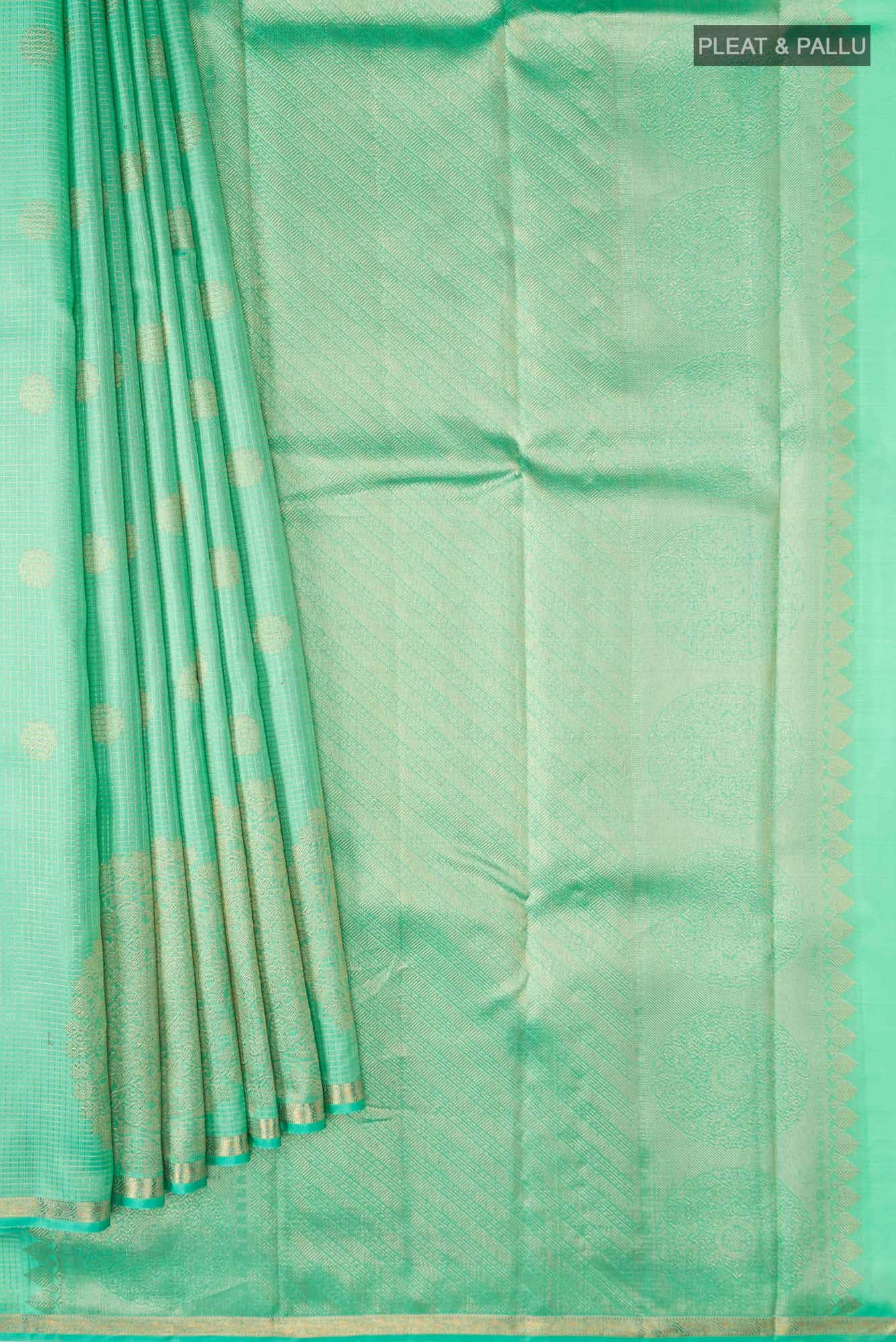 Green Kanchipuram Silk Saree - Image 2