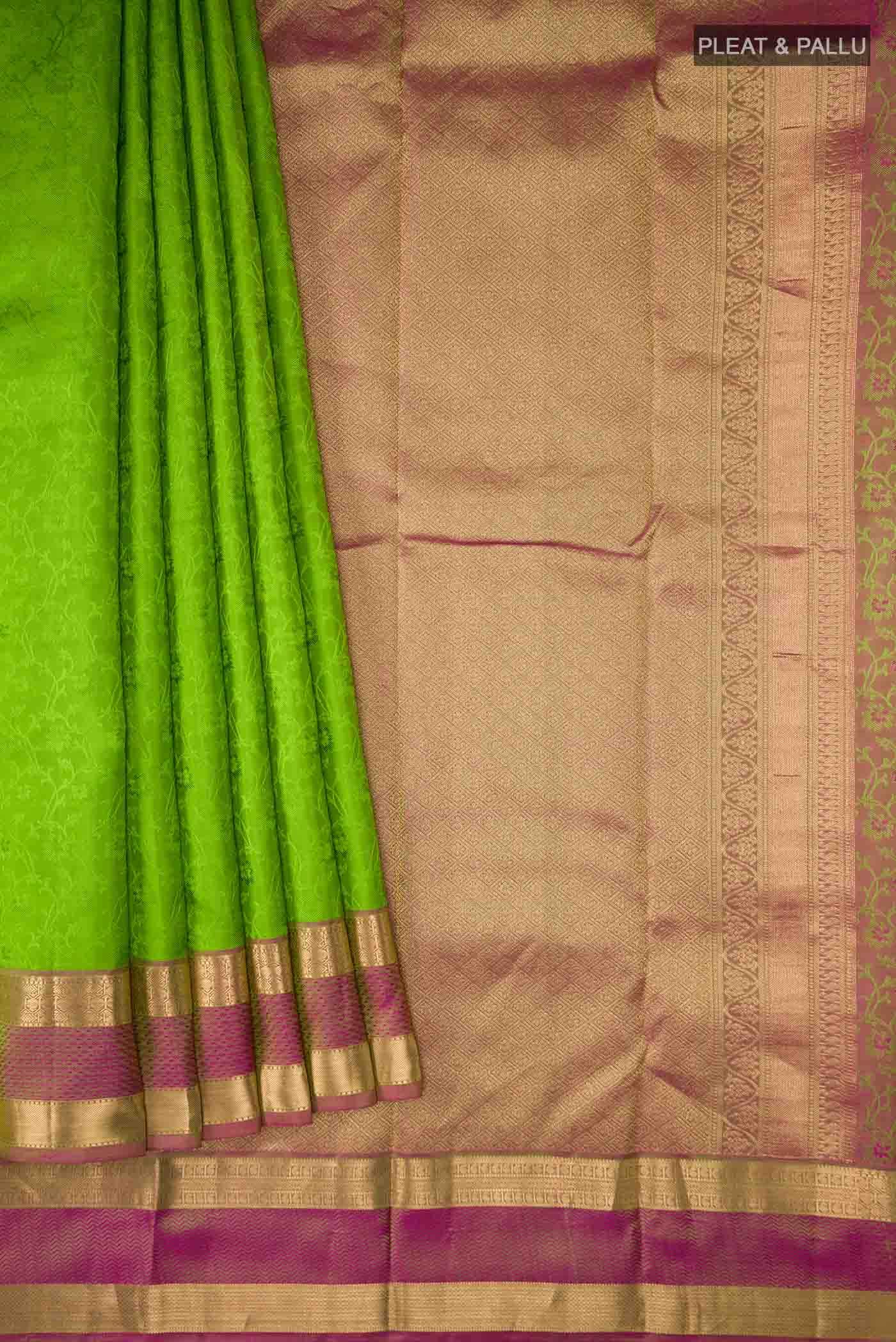 Green Kanchipuram Silk Saree - Image 2