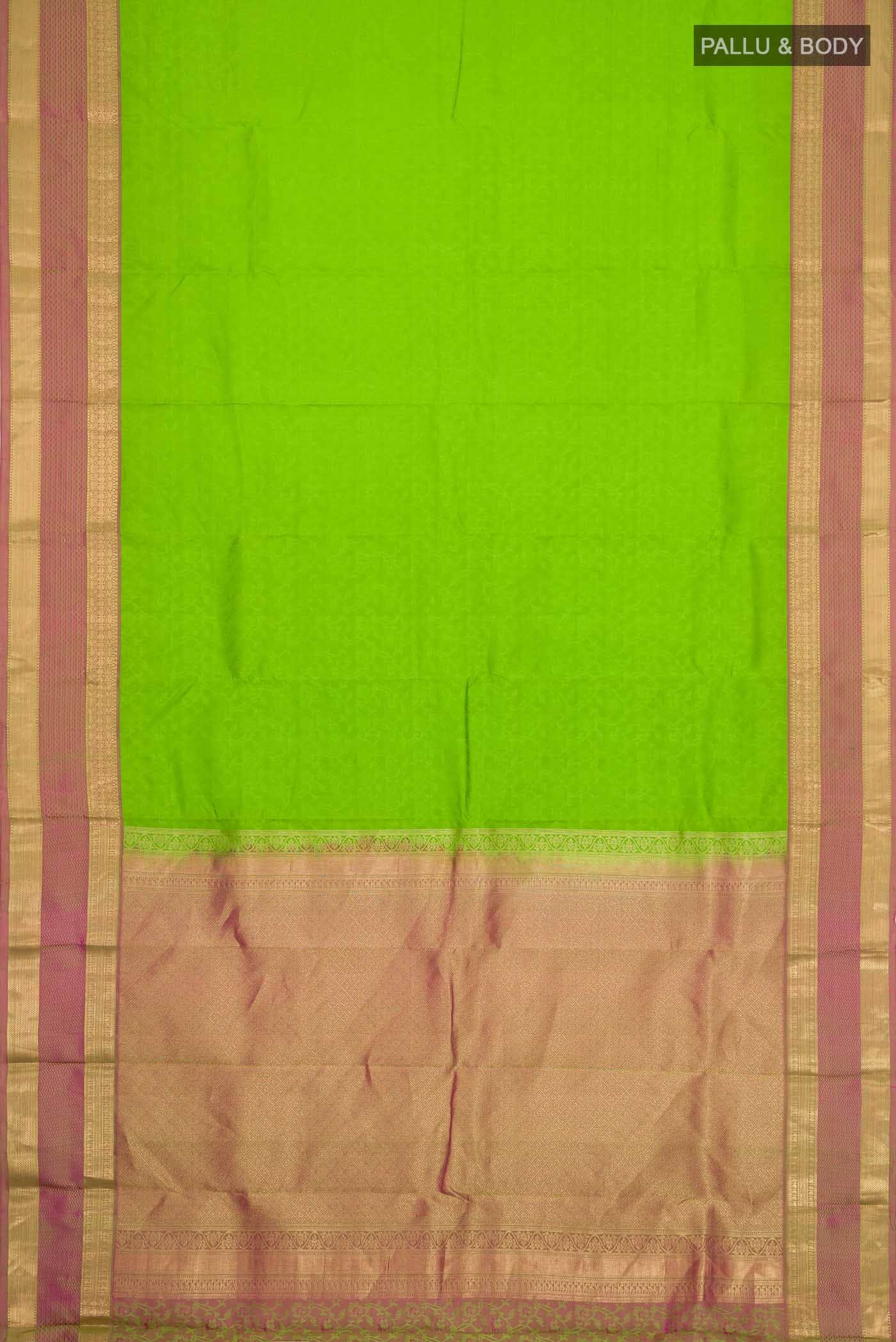 Green Kanchipuram Silk Saree - Image 4