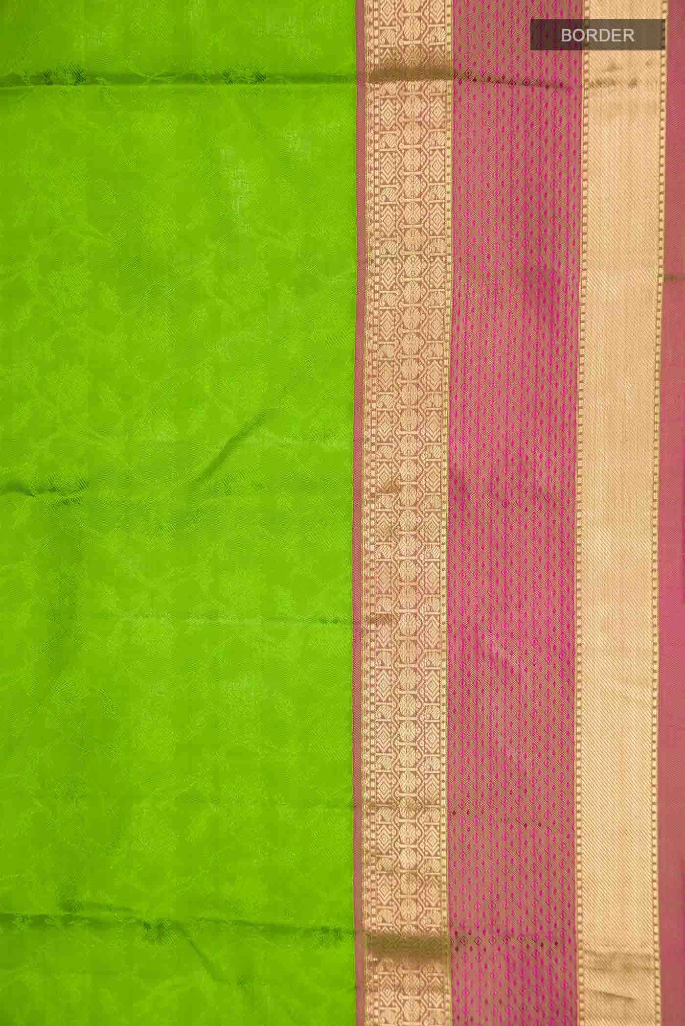 Green Kanchipuram Silk Saree - Image 5