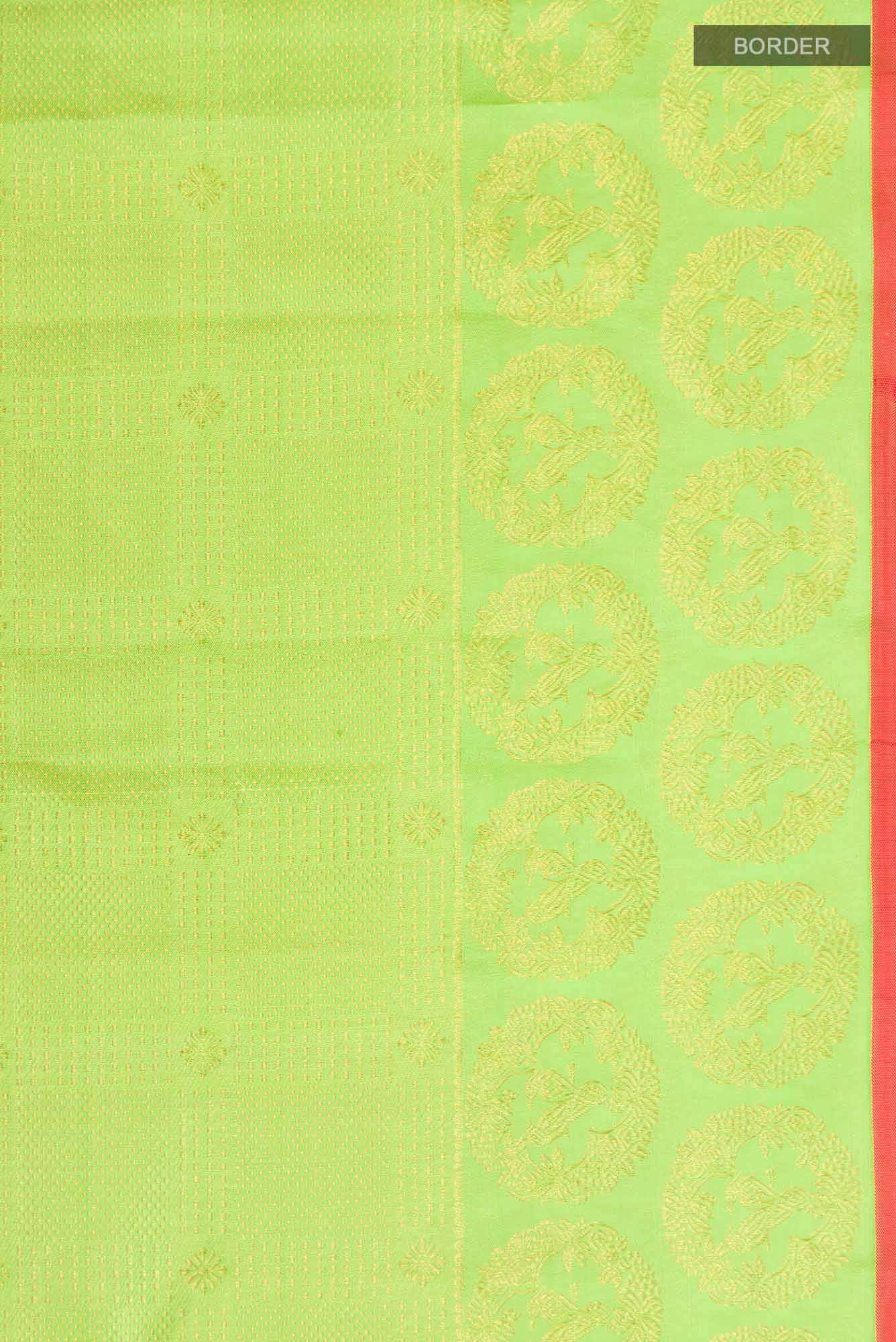 Green Kanchipuram Silk Saree - Image 4