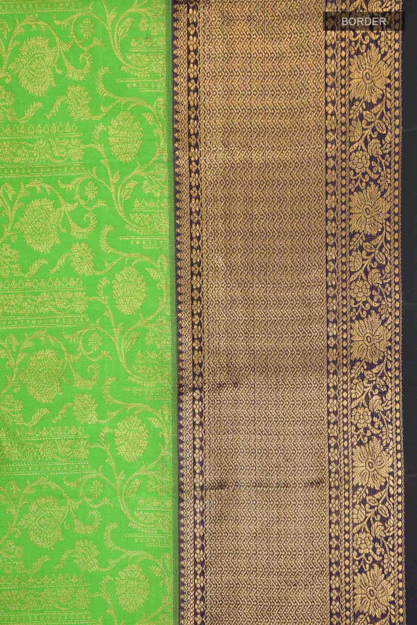 Green Kanchipuram Silk Saree - Image 5