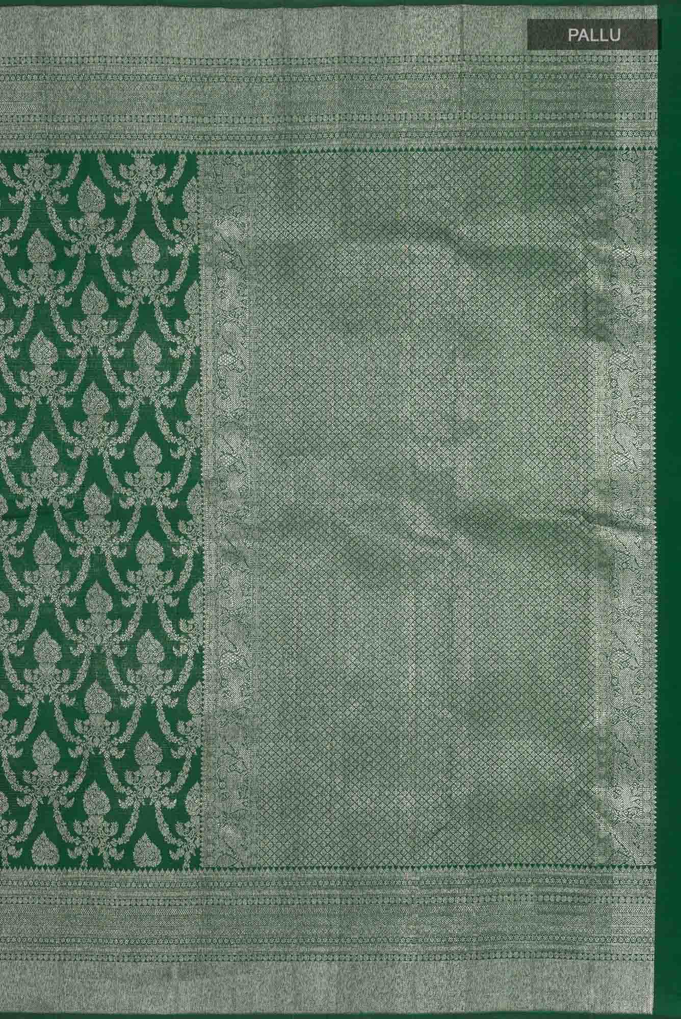 Green Kanchipuram Silk Saree - Image 5