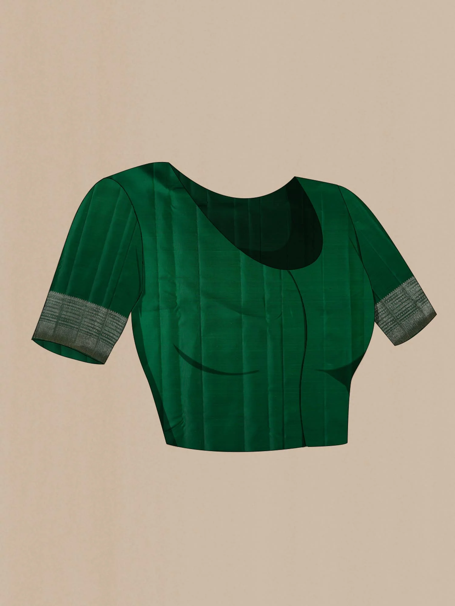 Green Kanchipuram Silk Saree - Image 7