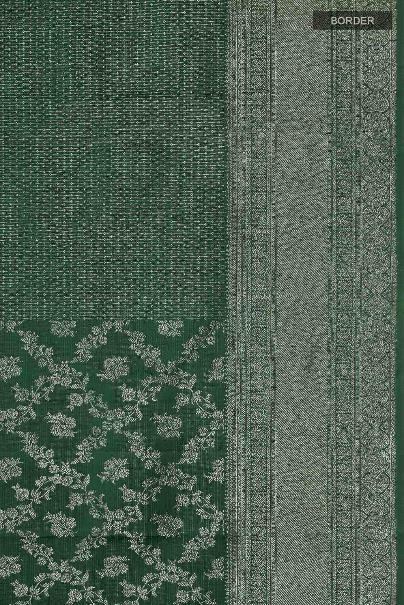 Green Kanchipuram Silk Saree - Image 6