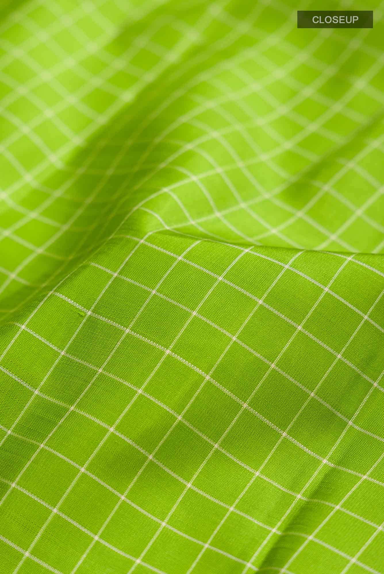 Pure Silk Pure Zari Green Kanjivaram Saree - Image 3