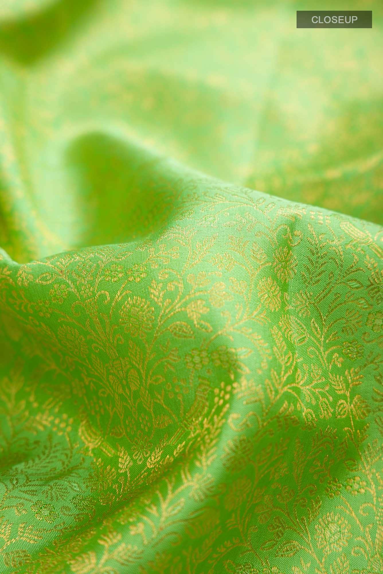 Green Kanchipuram Silk Saree - Image 3