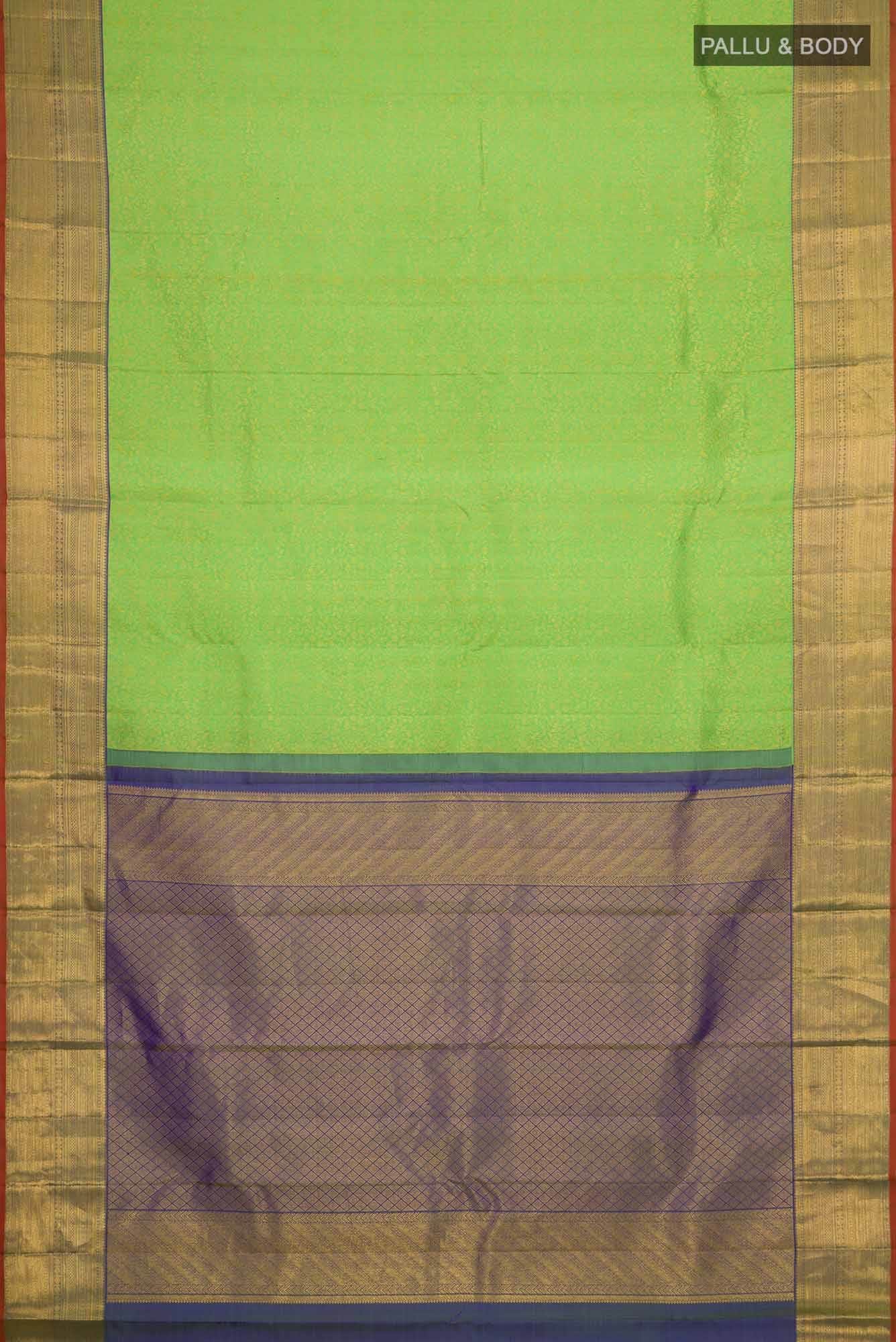 Green Kanchipuram Silk Saree - Image 4