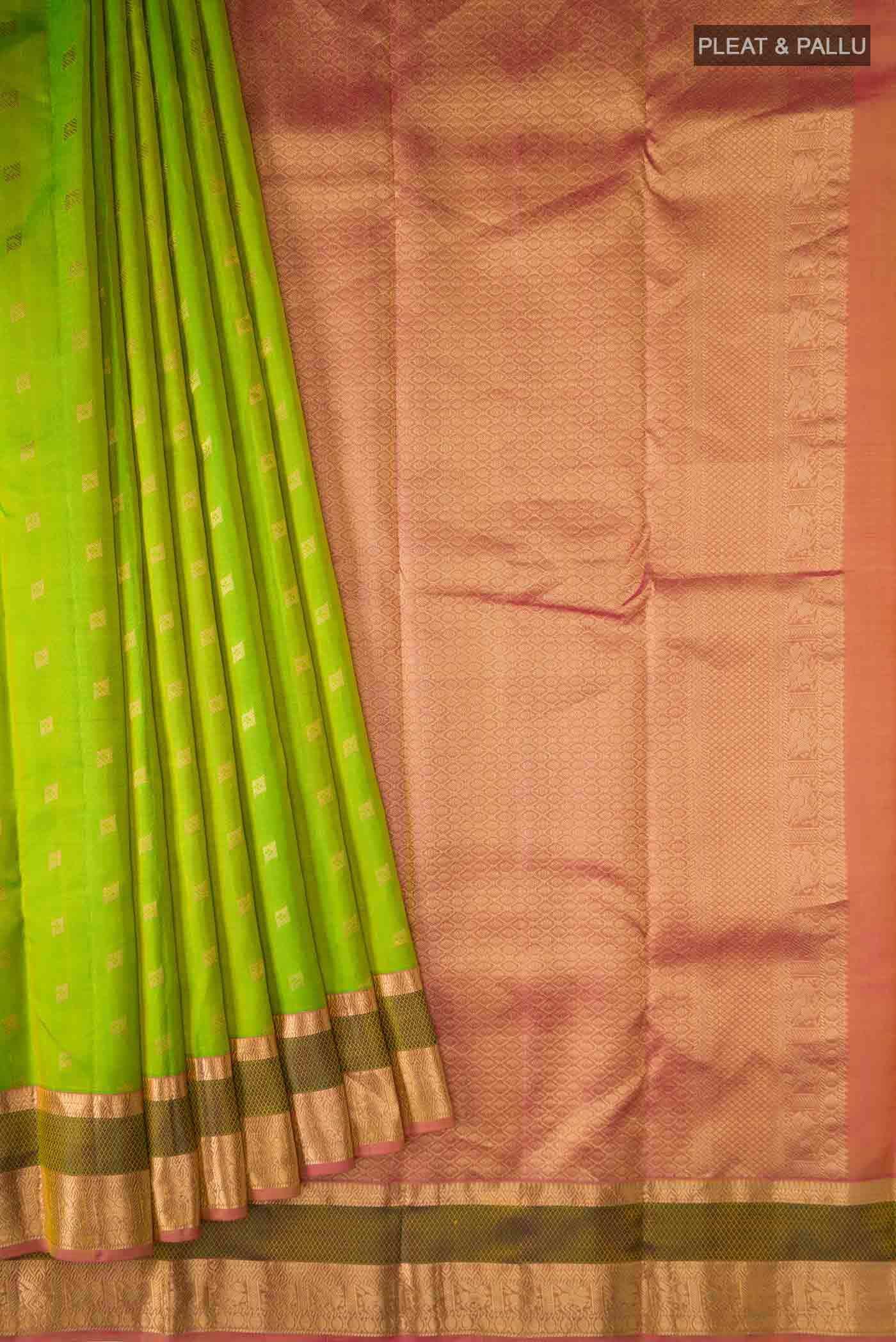 Green Kanchipuram Silk Saree - Image 2