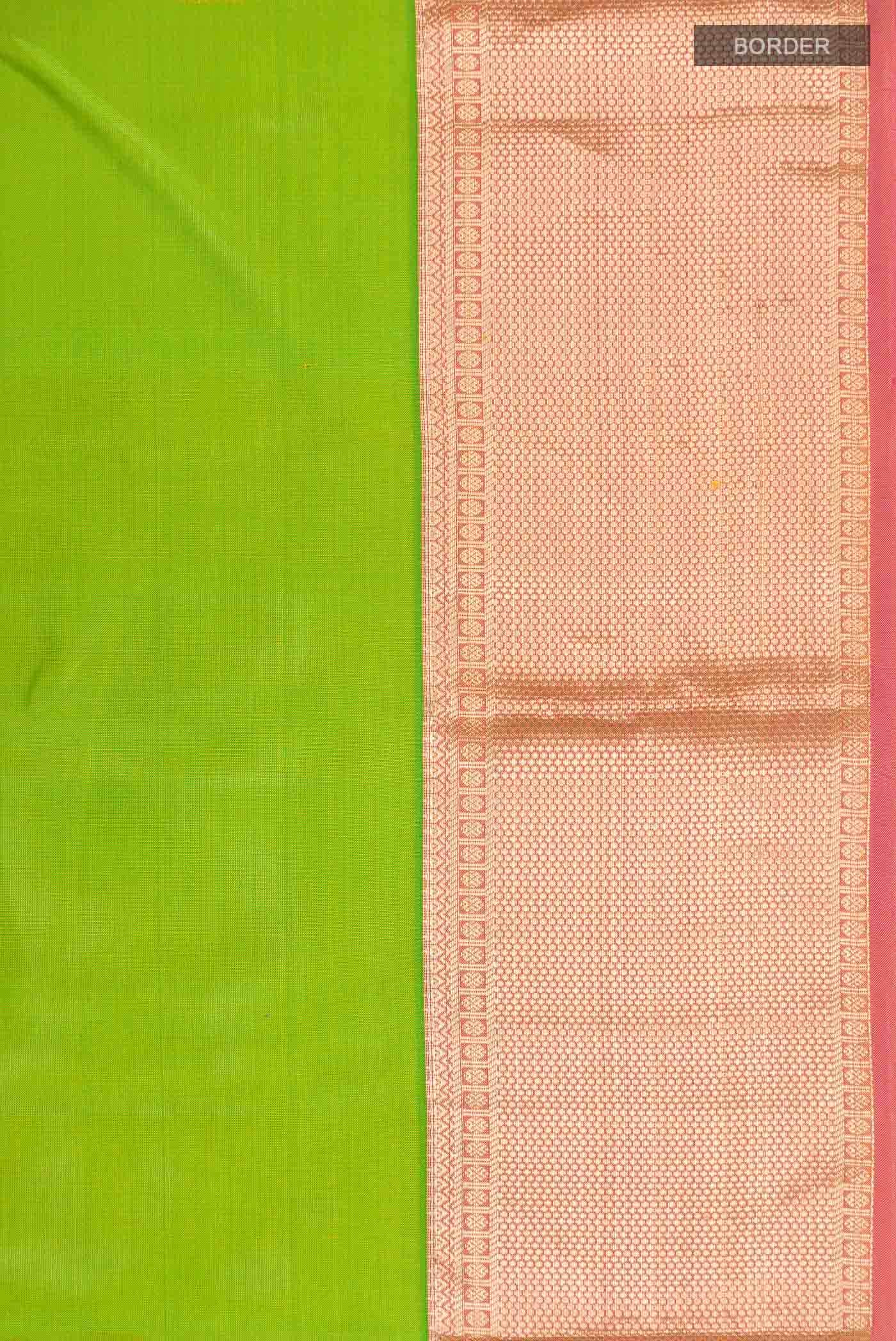 Green Kanchipuram Silk Saree - Image 5
