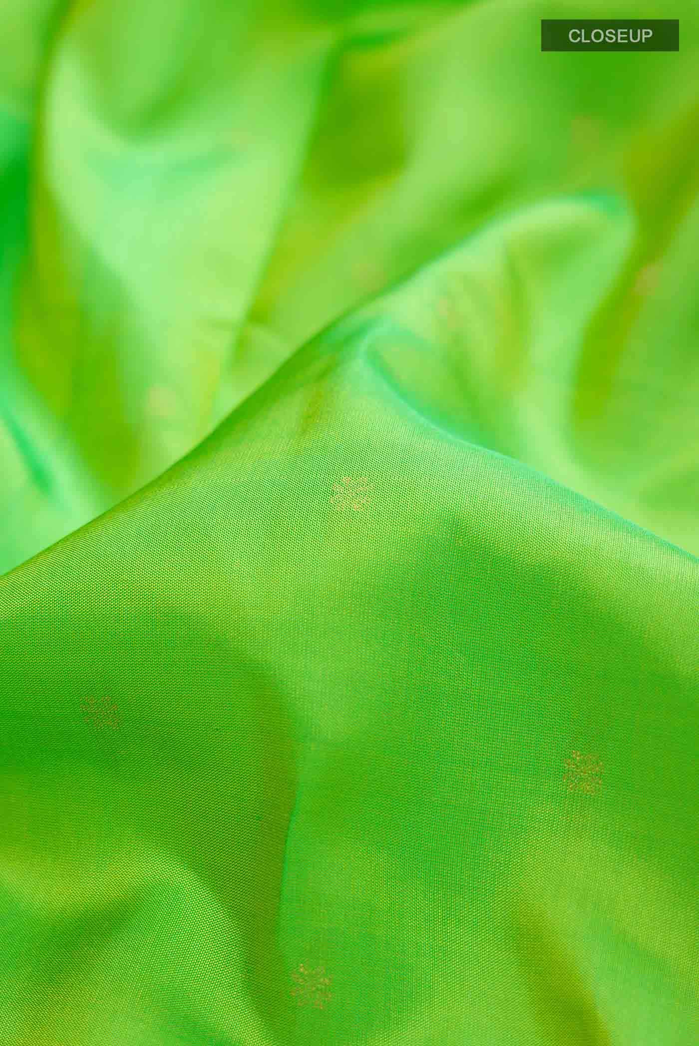Green Kanchipuram Silk Saree - Image 3