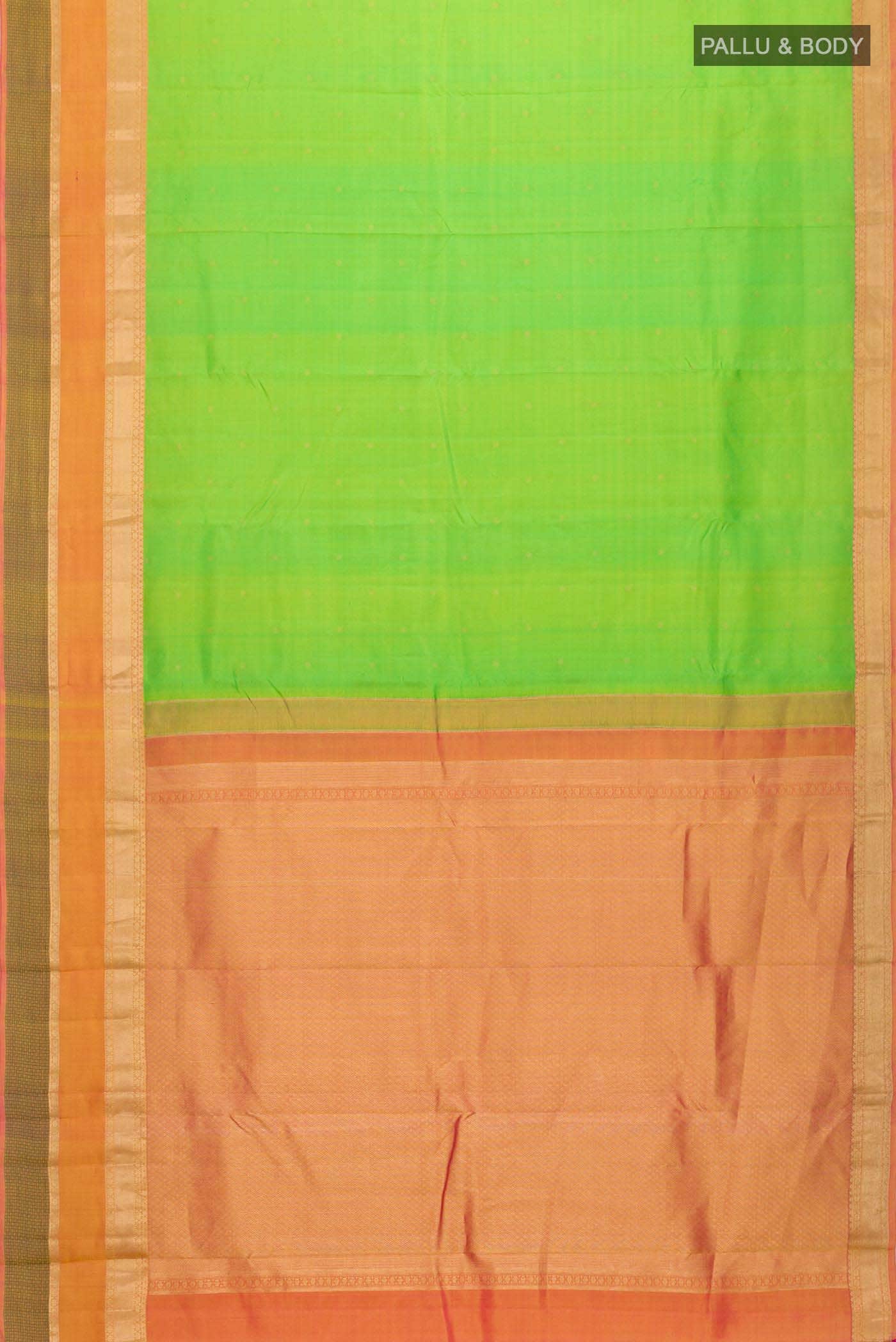 Green Kanchipuram Silk Saree - Image 4