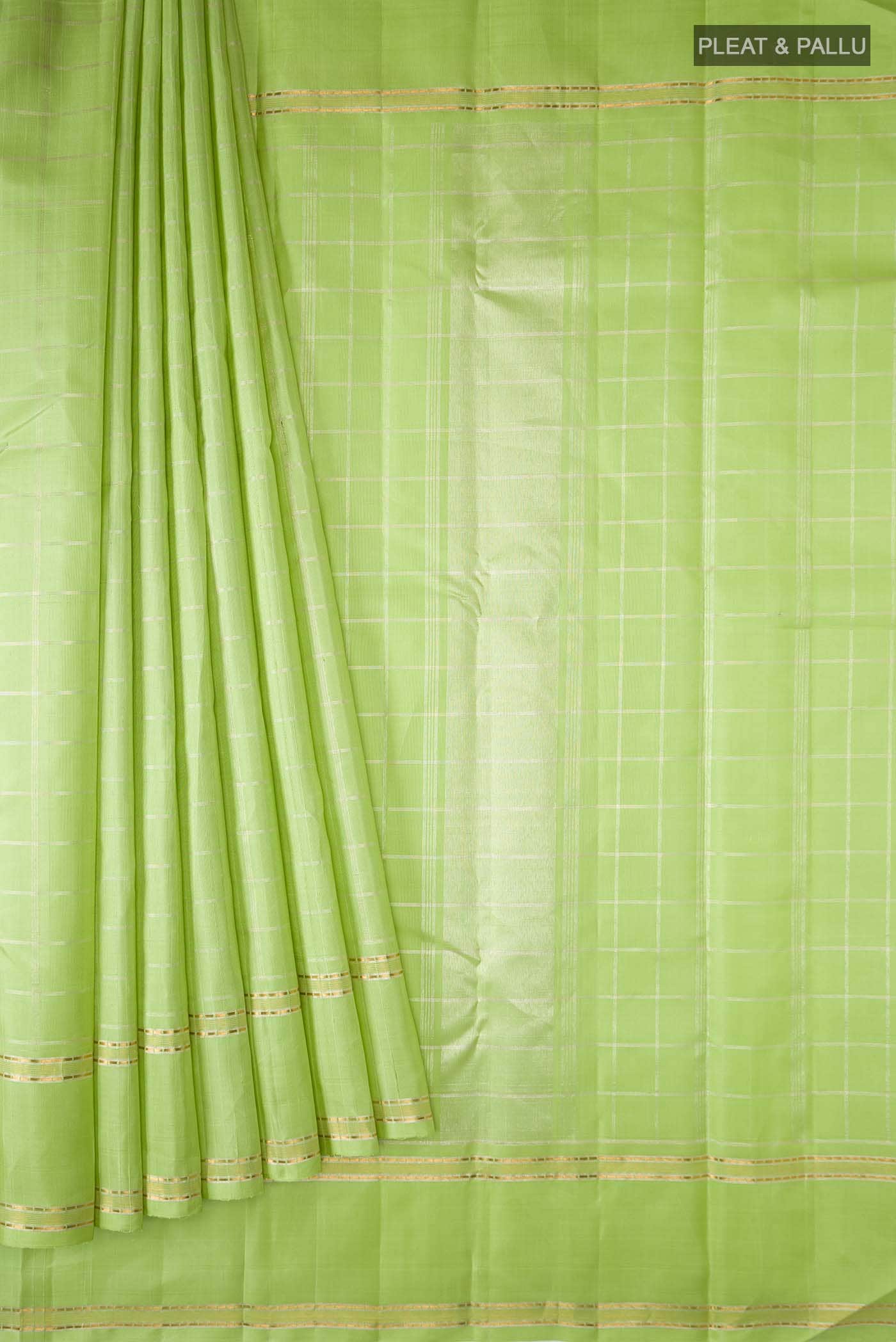 Green Kanchipuram Silk Saree - Image 2