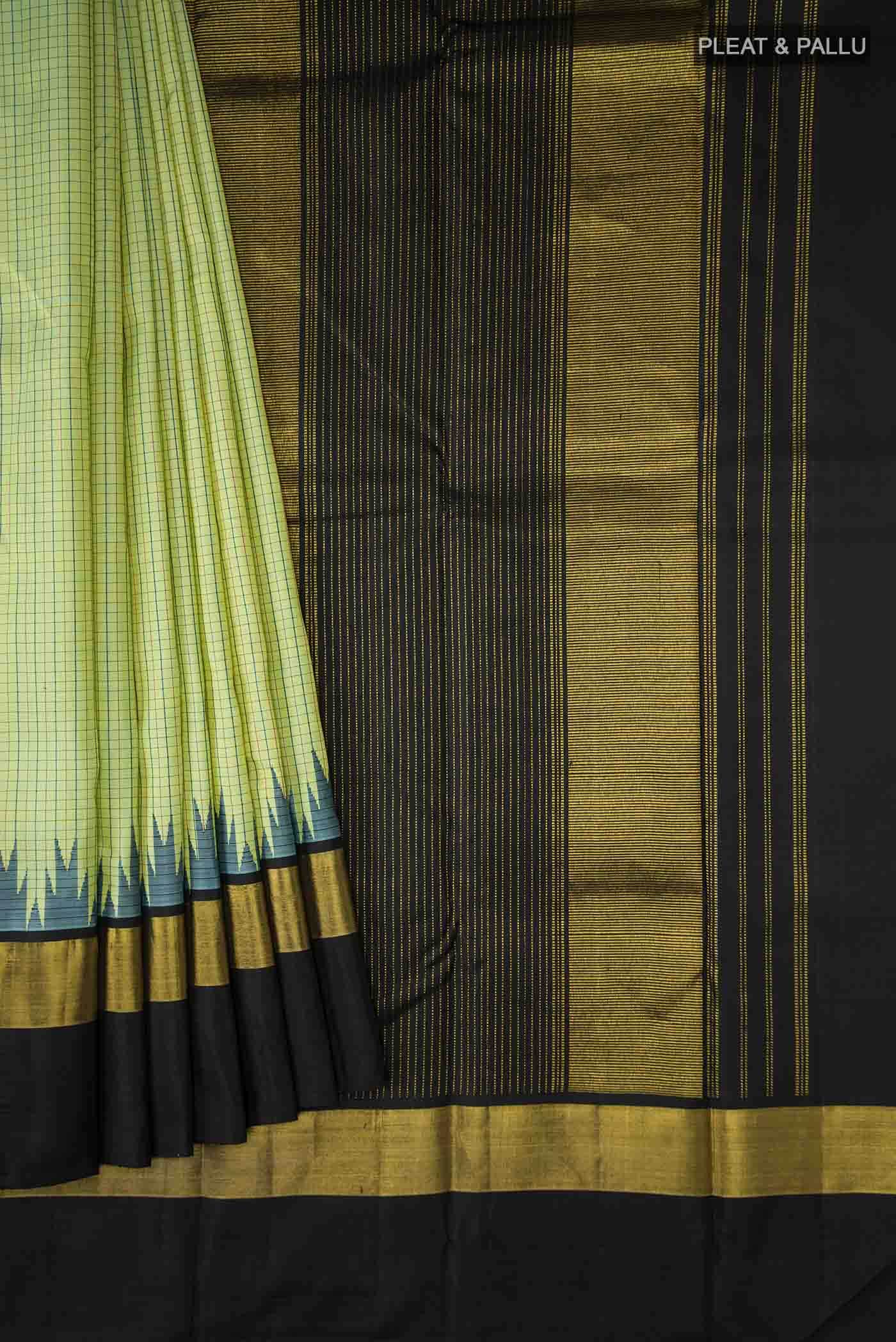 Green Kanchipuram Silk Saree - Image 2