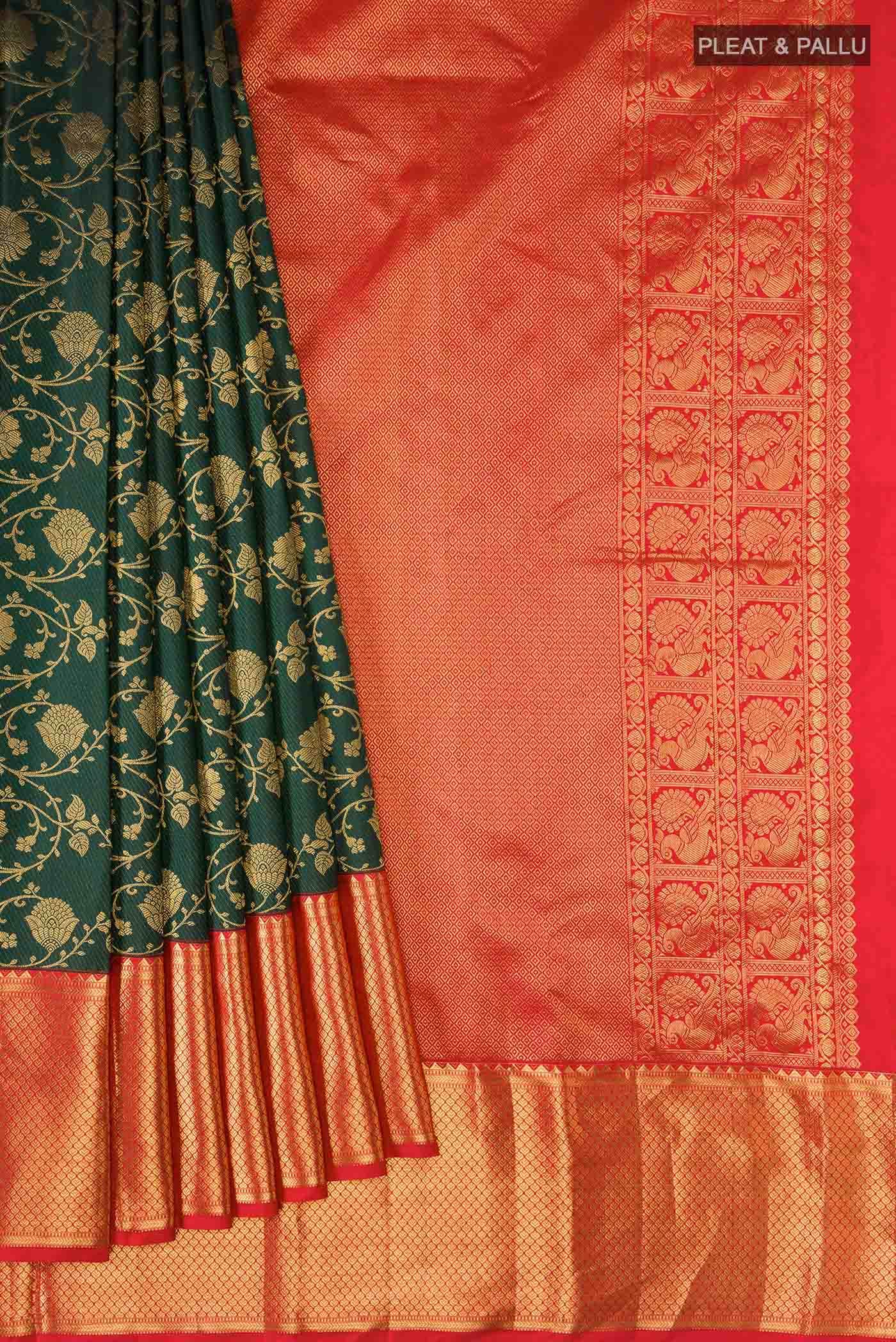 Green Kanjivaram Silk Saree - Image 2